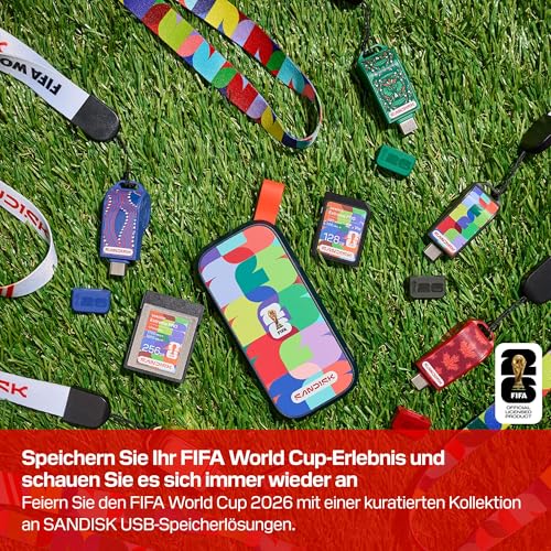 SANDISK USB-C Flash Drive FIFA World Cup 2026 Global Edition 64 GB (bis zu 300 MB/s Übertragungsgeschwindigkeiten, SANDISK App) – Ansicht 4