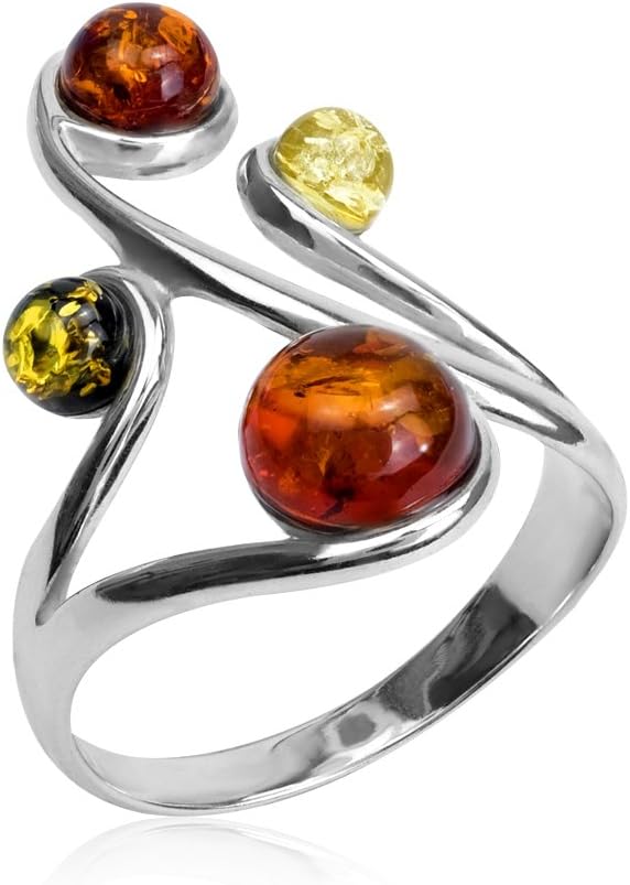 Ian and Valeri Co. Multicolor Amber Sterling Silver Ring