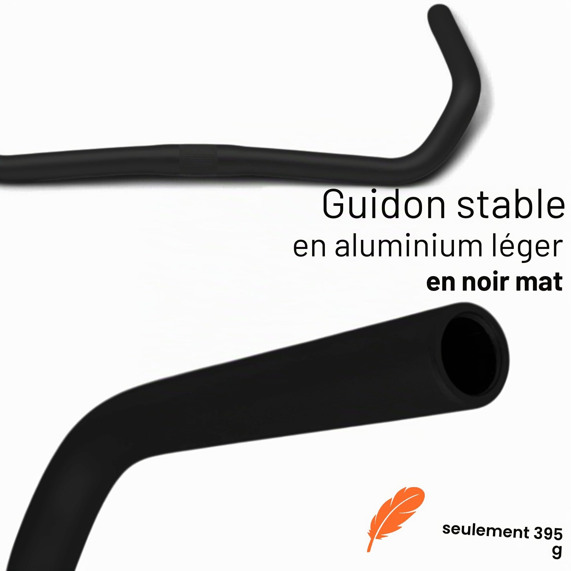 LOEVELOSI Guidon de vélo classique hollandais - Design vintage en aluminium - Noir - Pour vélo de course rétro