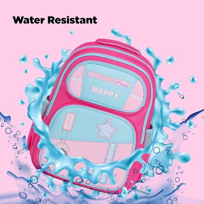 Image of School Bag for Kids Boys & Girls 5-10 Years - Cute Cartoon Dinosaur Backpack Large Capacity Waterproof School Bag with Bottle Pocket Multi-Compartment Lightweight Bag for Nursery & Primary
