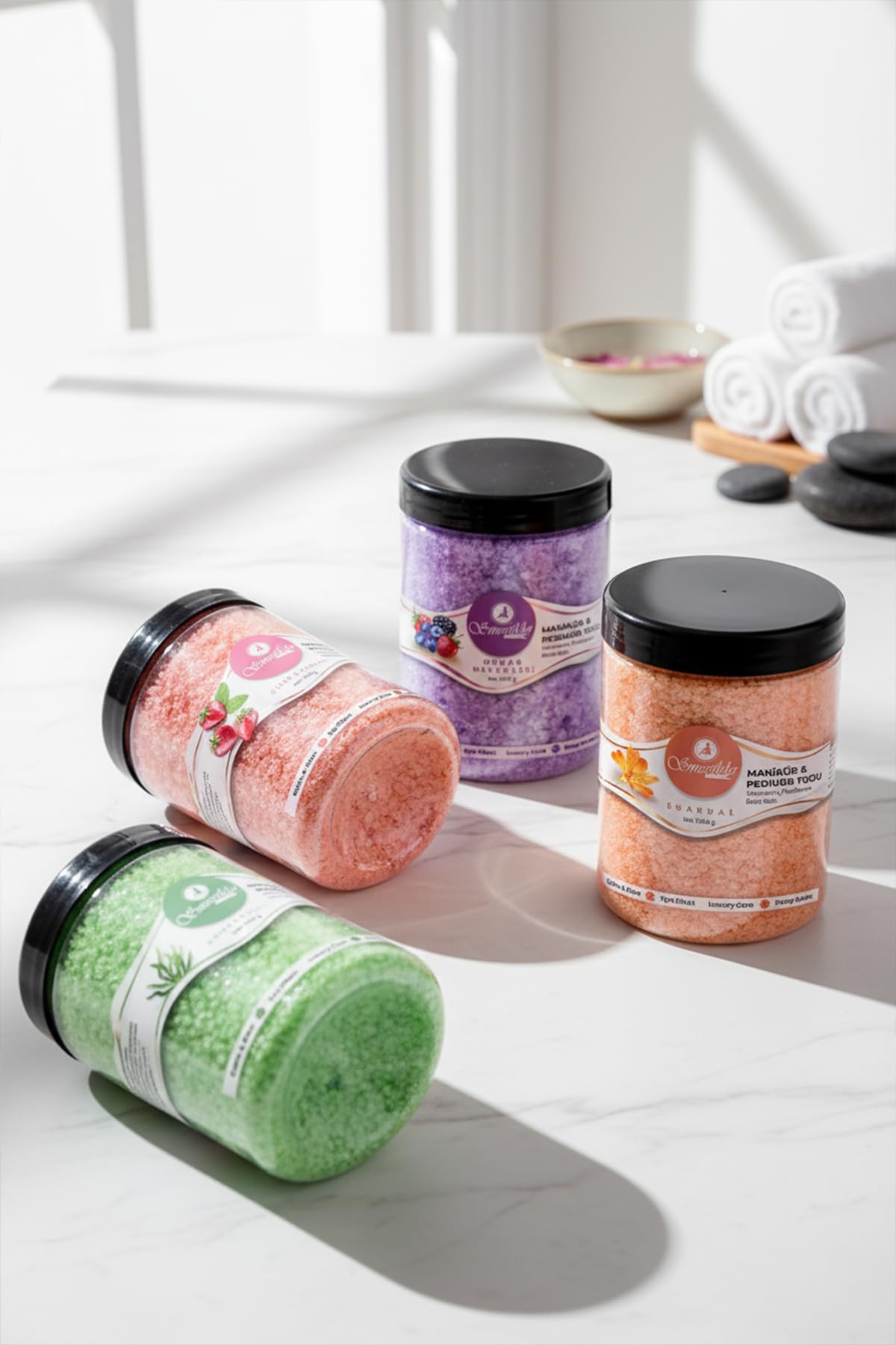 Smoothly Manikür Pedikür ve Banyo Tuzu, 1000g Dev Boy, Yosun Aromalı, Doğal Mineralli, Spa Etkili, E