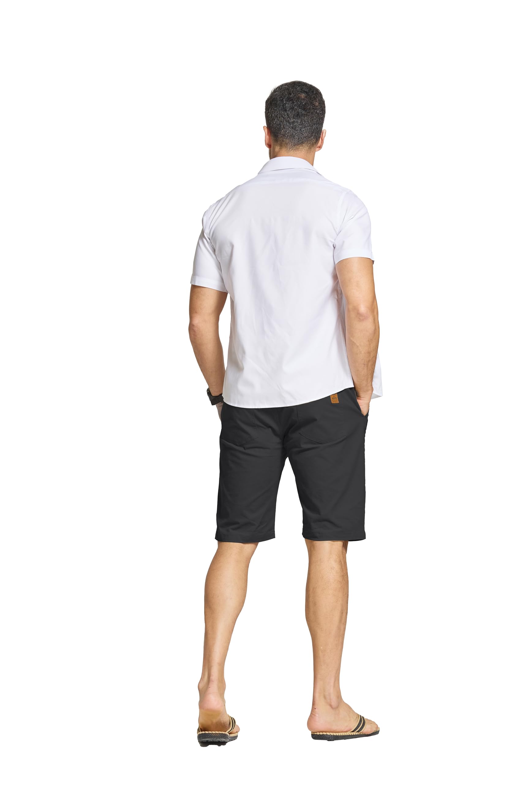 HCSS Short Homme Chino de Sport Décontracté en Coton Taille élastique avec Poches