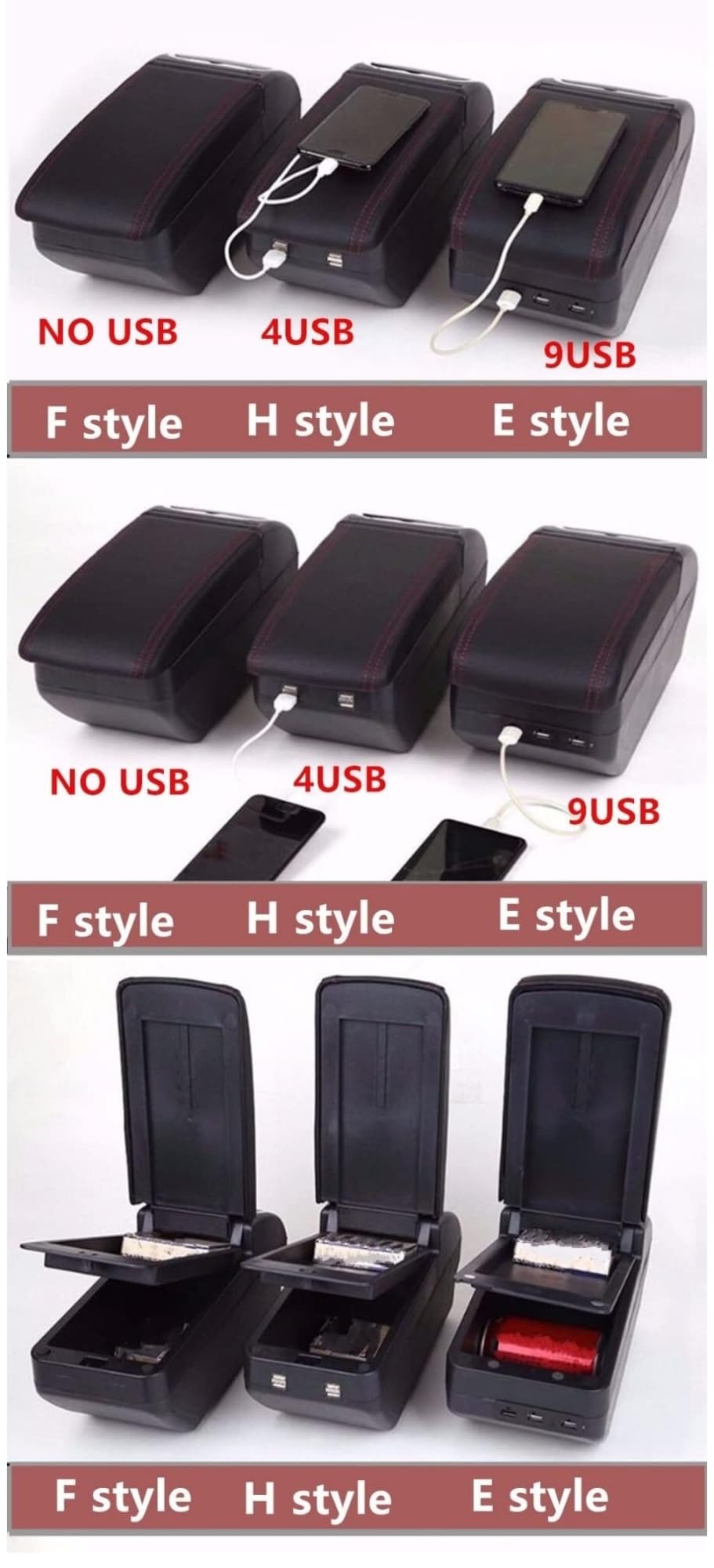 Apoyabrazos para Coche Reposabrazos Consola central con reposabrazos, portavasos y puerto USB Compatible VW Para Polo 2020-2022