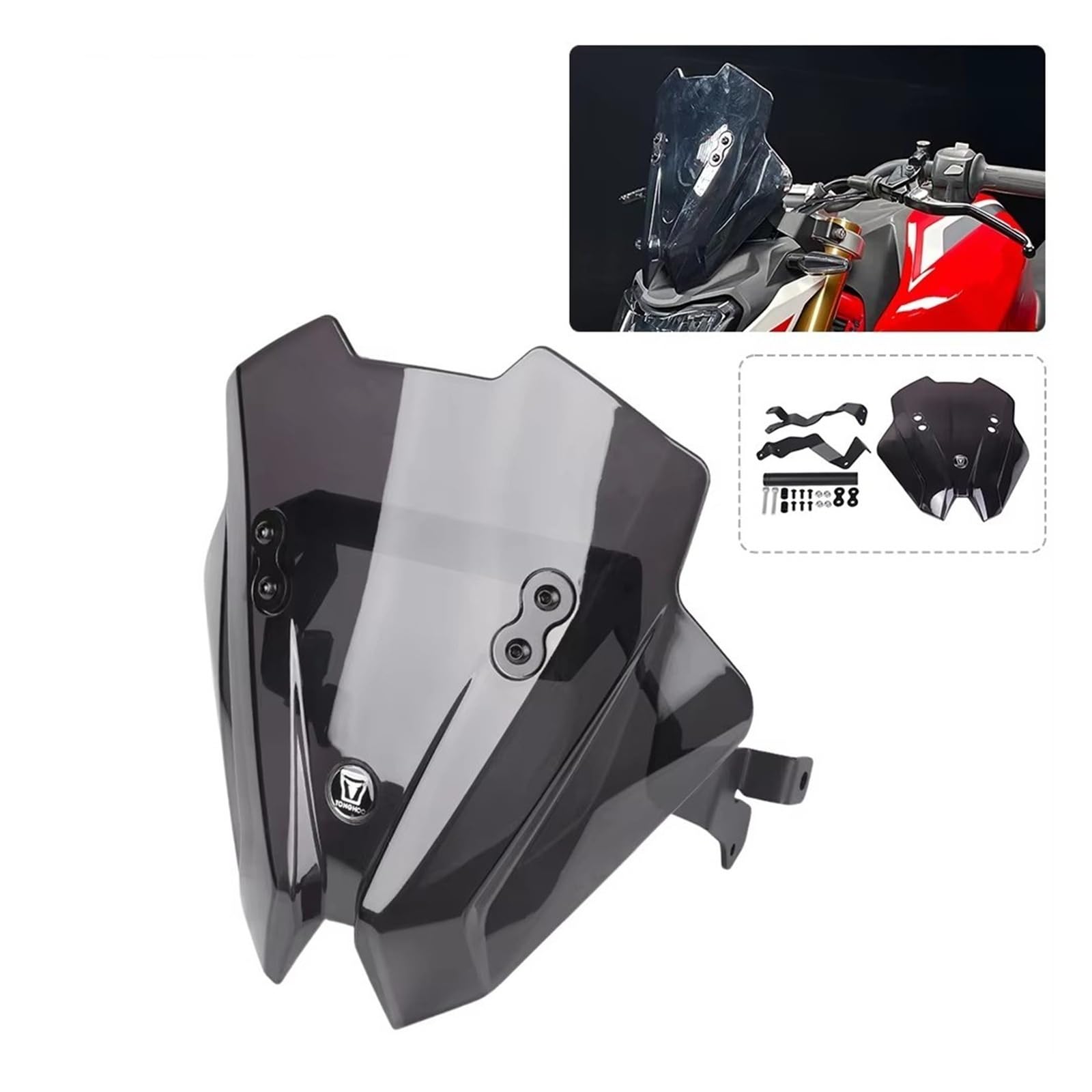 Parabrisas para G310R 2017-2025 Parabrisas Motocicleta con Navegación GPS Soporte Teléfono Deflector Viento