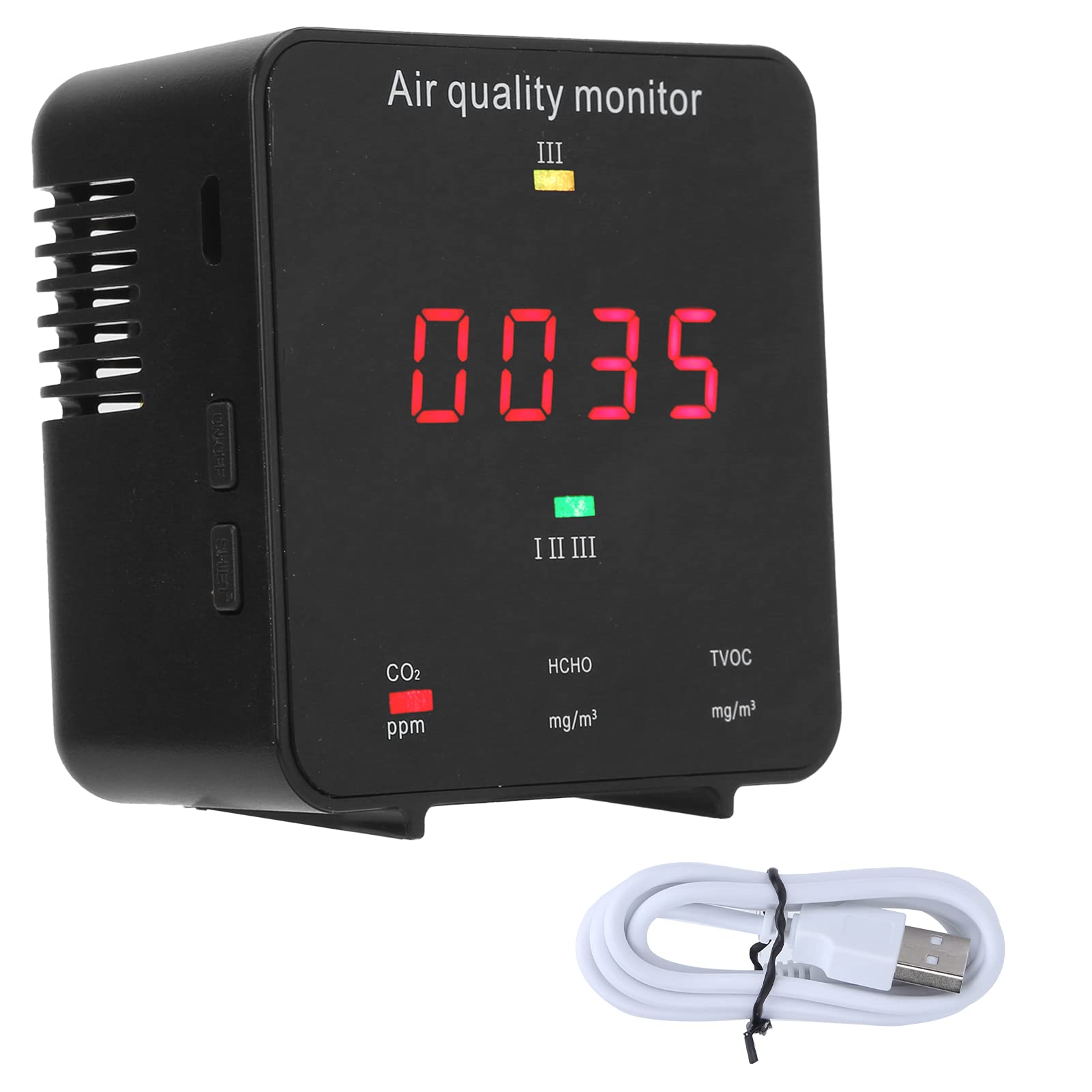 Monitor della qualità 'aria Rilevatore di Formaldeide e Anidride Carbonica Home Office Digitale Vita Sana