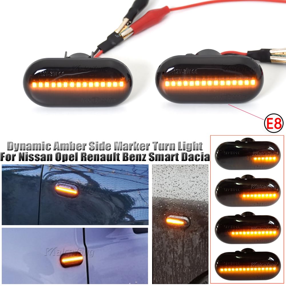 Luces indicadoras de giro de intermitentes LED dinámicas para Clio Espace Kangoo Laguna Megane Scenic Twingo Master Duster Dokker Lodgy