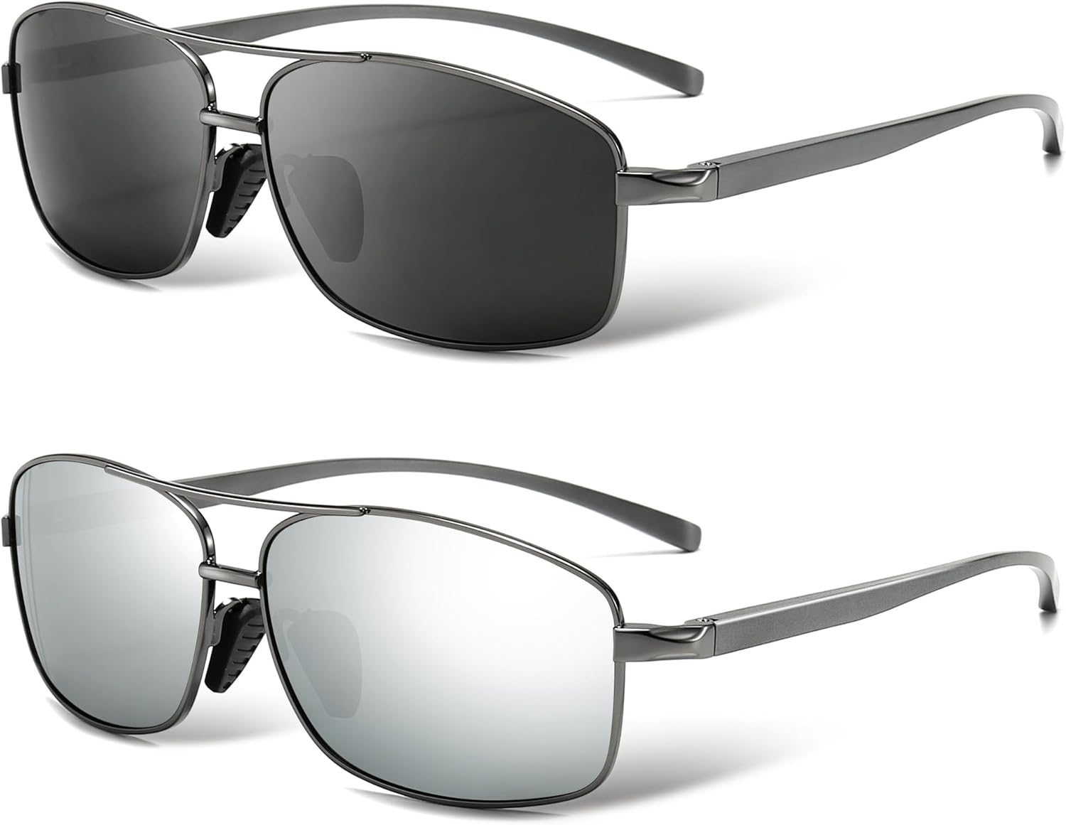 SUNGAIT Ultra Lightweight Rectangular Polarized Sunglasses Men UV400 Protection