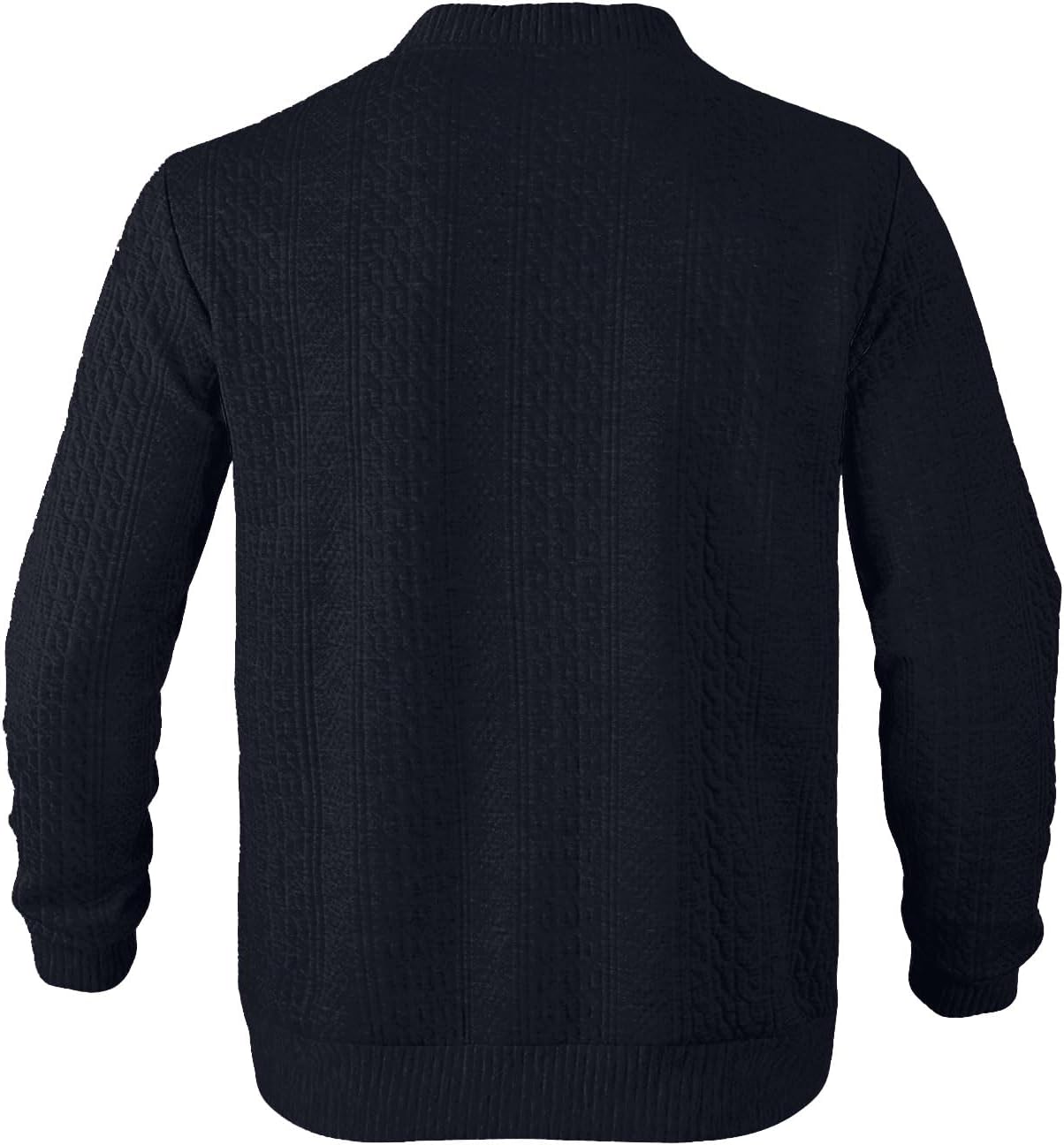 Mens Kint Textured Cardigan Sweater Long Sleeve V-Neck Knitted Sweaters Jacket, S-2XL