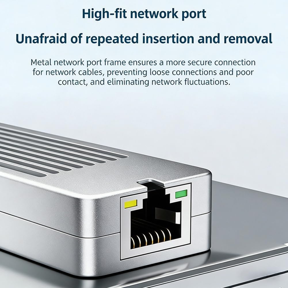 Adaptateur de Carte Réseau 10GbE-T9 Puce RTL8159 Adaptateur de Carte Réseau sans Portable USB 3.2 Gen2
