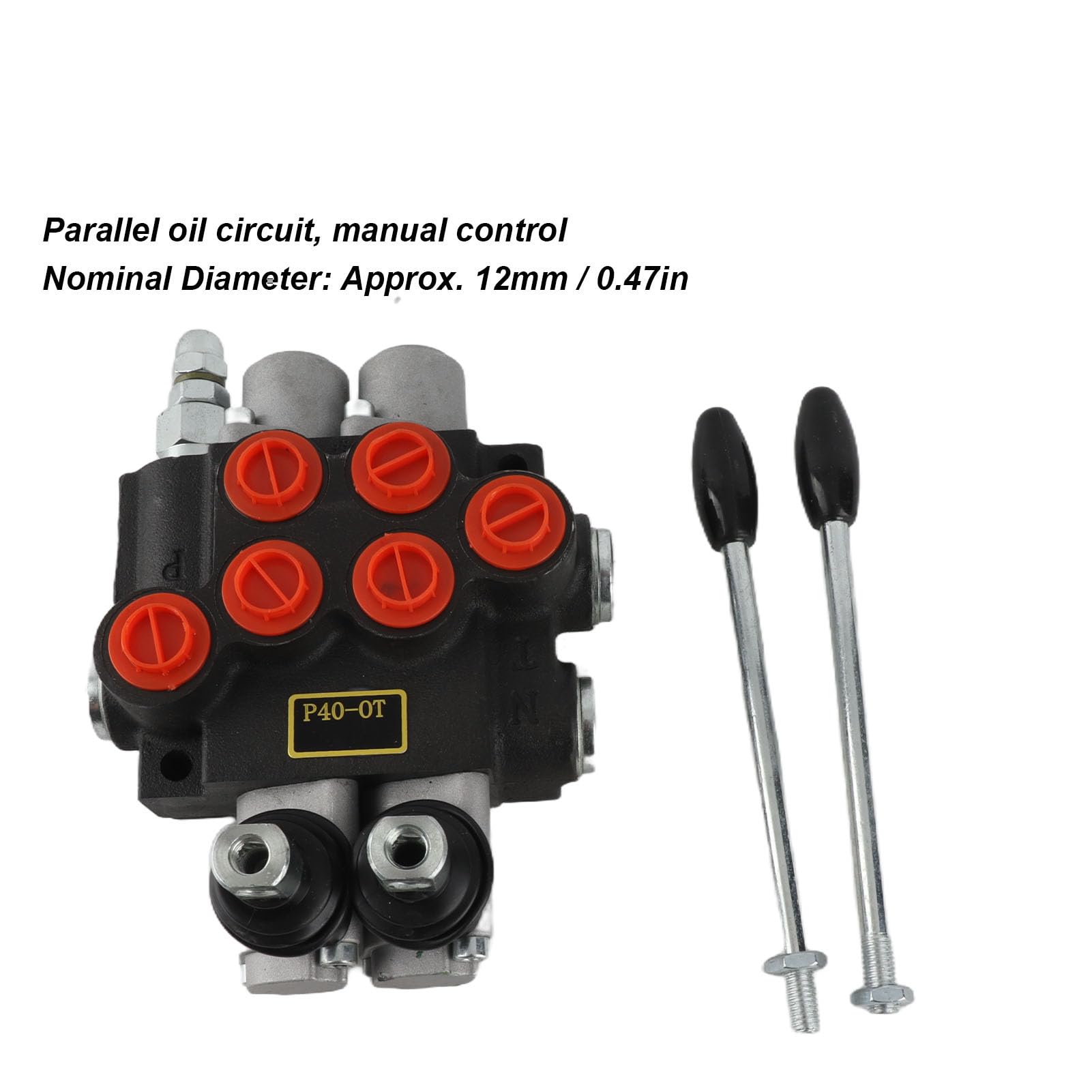 Annadue Zawór Hydrauliczny, 2-szpulowy Kierunkowy Zawór Sterujący, Hydrauliczny Dwustronnego Działania do Przyczepy do Ciągnika Siodłowego, Sterujący P40 OT, Suwakowy Sprzętu Rolniczego