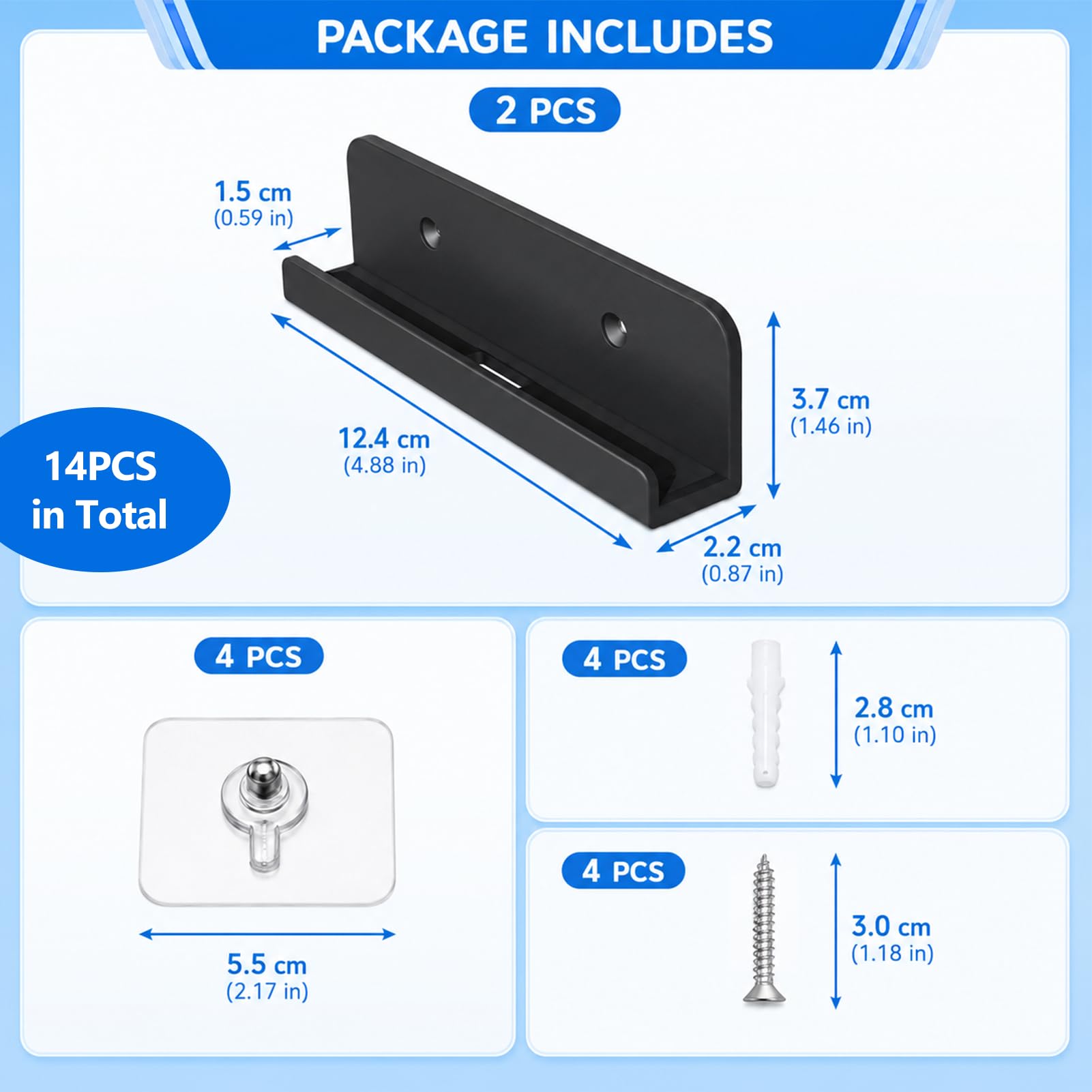 2 Stück Universelle Wandhalterung für Tablet, Wandhalterung Handy Halter zum Aufkleben oder Schrauben mit Ladeöffnung kompatibel mit iPad iPhone Samsung Xiaomi Lenovo Kindle E-Reader und Fernbedienung
