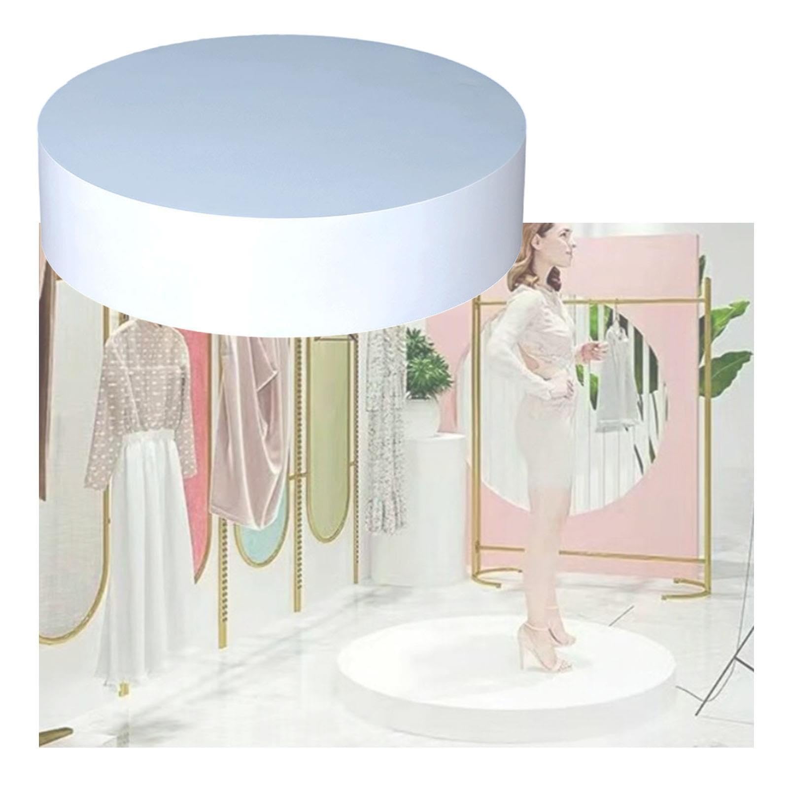 Pedestal Redondo white para Maniquí, Soporte Expositor 200kg