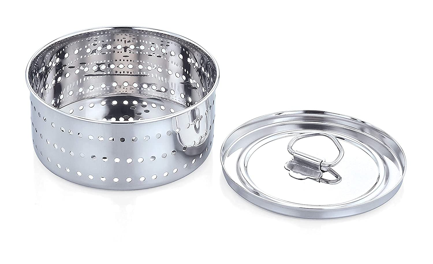 NETIZEN Stainless Steel Round Paneer Maker Mould for Home Use, Making Box (Pack of 1) (350 ml Small), Silver