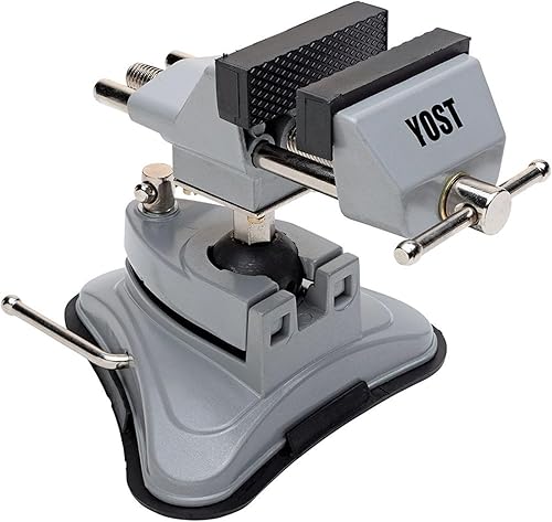 Yost Tools Yost V-275 Portable Vacuum Base Vise, Pivots Multi-Angle, 2.75” Jaw Width, (1 Pack), Silver