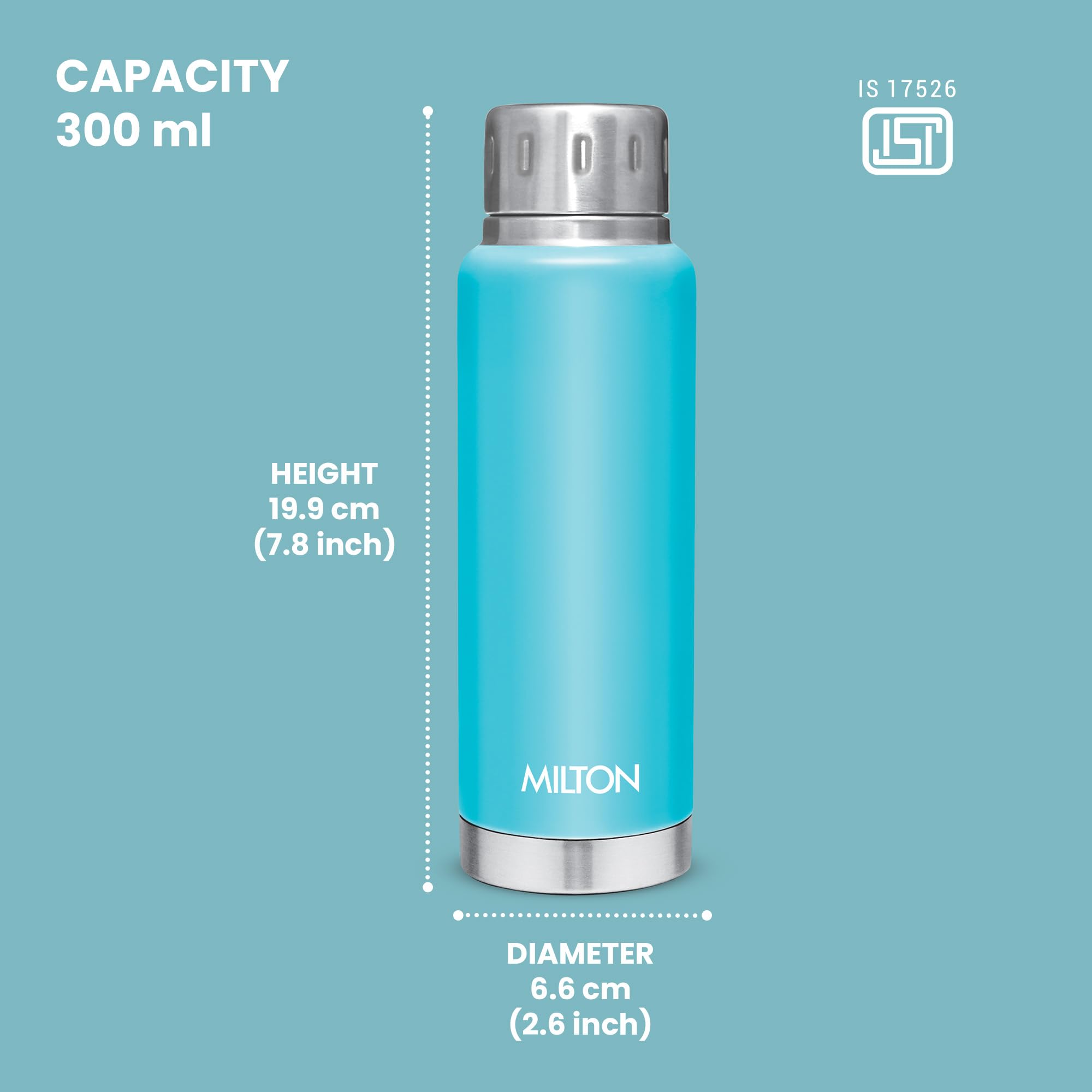 Milton Elfin 300 Thermosteel Water Bottle - 24H Hot/Cold -9 Milton Elfin 300 Thermosteel Water Bottle - 24H Hot/Cold -9