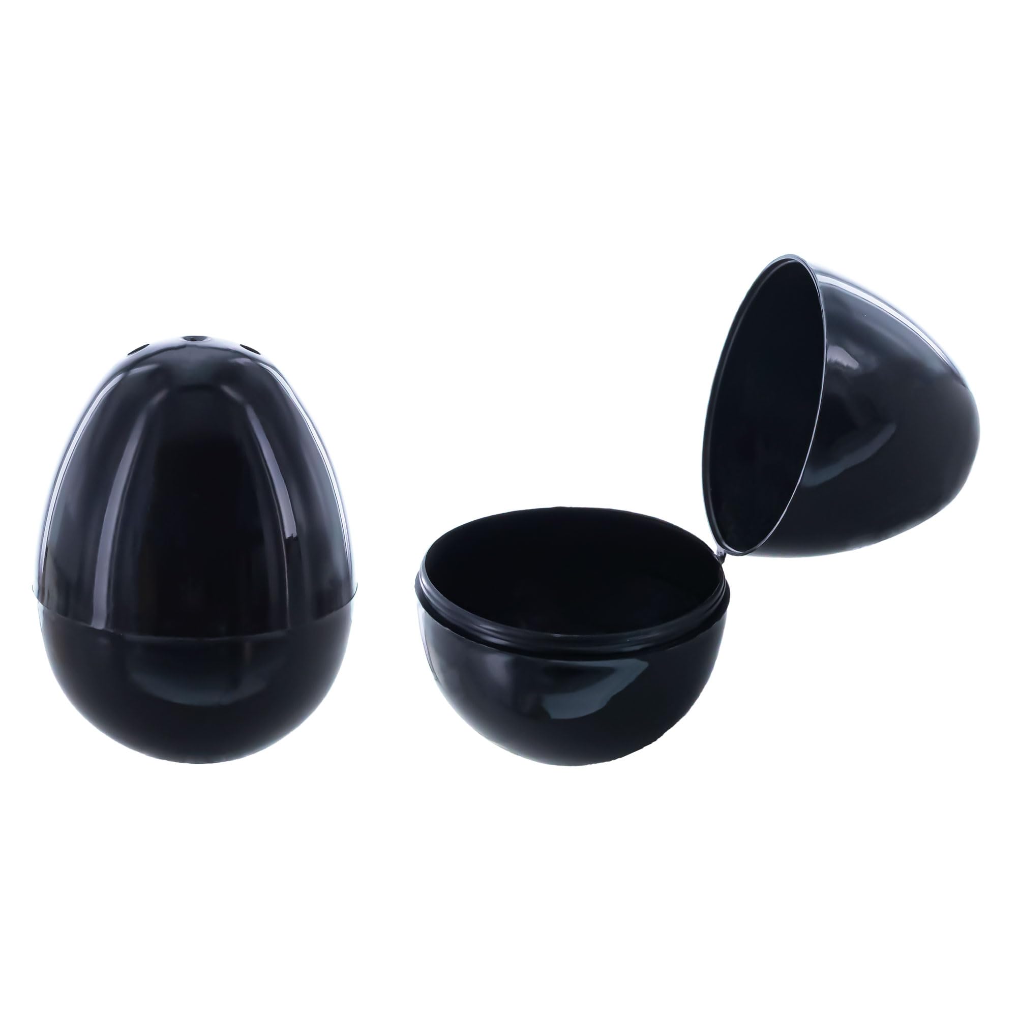 Set of 24 Glossy Black Plastic Easter Eggs 2.25 Inches