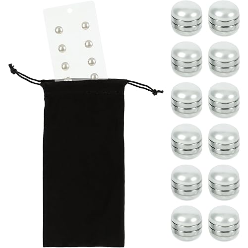 Bridal Veil Weights for Wedding Veil, 12 Pairs Magnetic Pearl Veil Weights for Securing Long Veils, Double-Sided Pearl Veil Magnets Outdoor Wedding Accessories for Brides