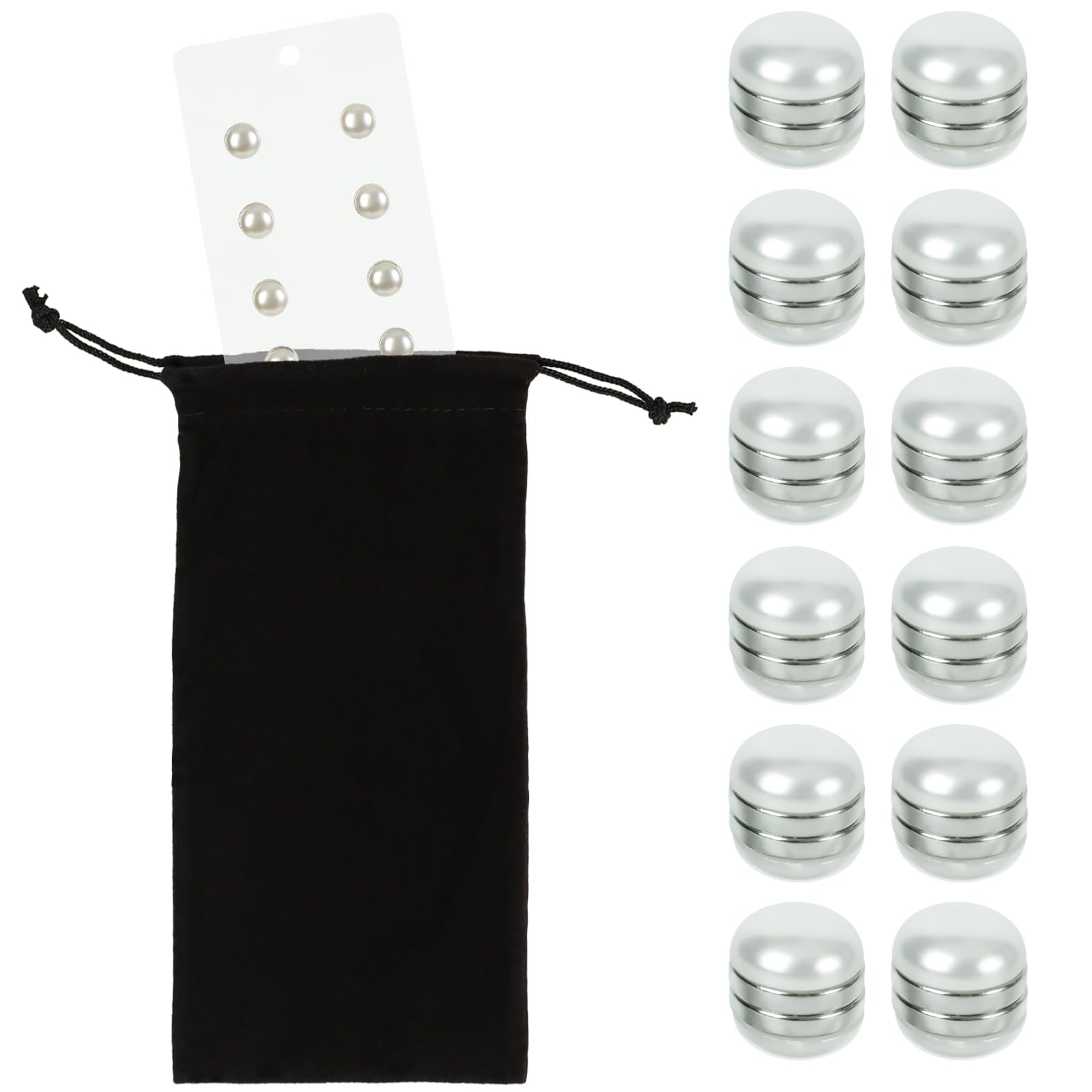 UYEDUJZ 12 Pairs Pearl Veil Weights for Wedding Veil, Magnetic Bridal Veil Weights for Outdoor Weddings, Double-Sided Pearl Veil Magnets Wedding Accessories for Brides