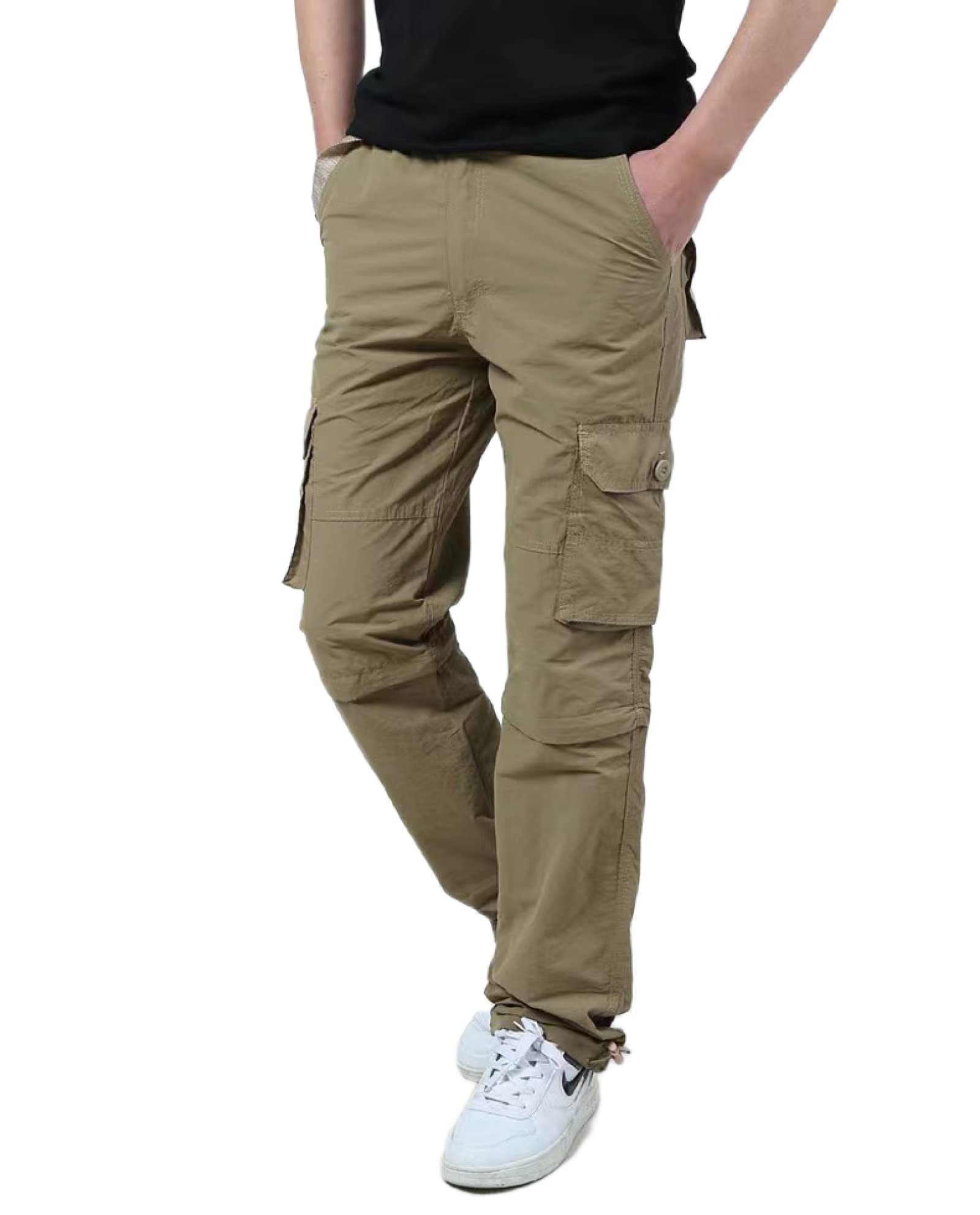 Men's Hiking Pants Detachable Short Trousers Cargo Pants for Men with Mutil-Pocket