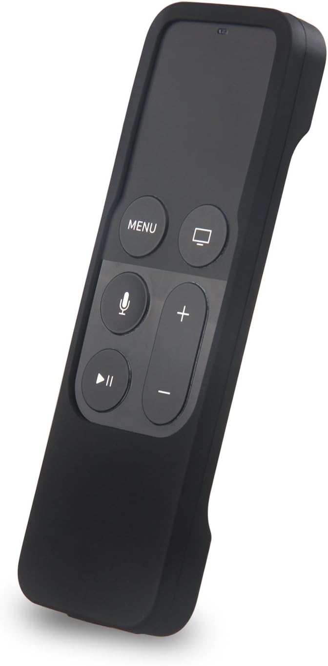 Hapurs Anti-Slip Silicone Protective Cover Case with Wirst Strap for Apple TV 4th Generation Siri Remote Controller Included Lanyard