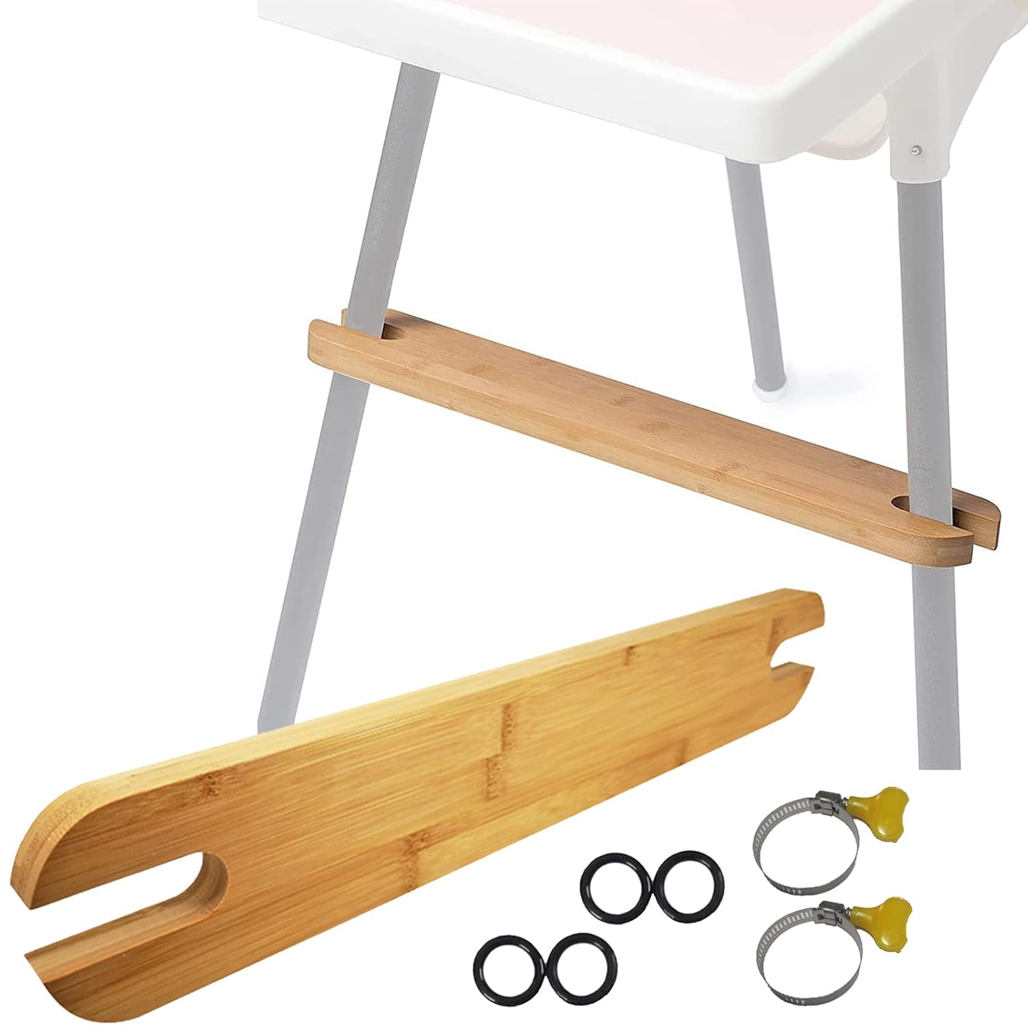 High Chair Footrest, Adjustable NonSlip Natural Wooden