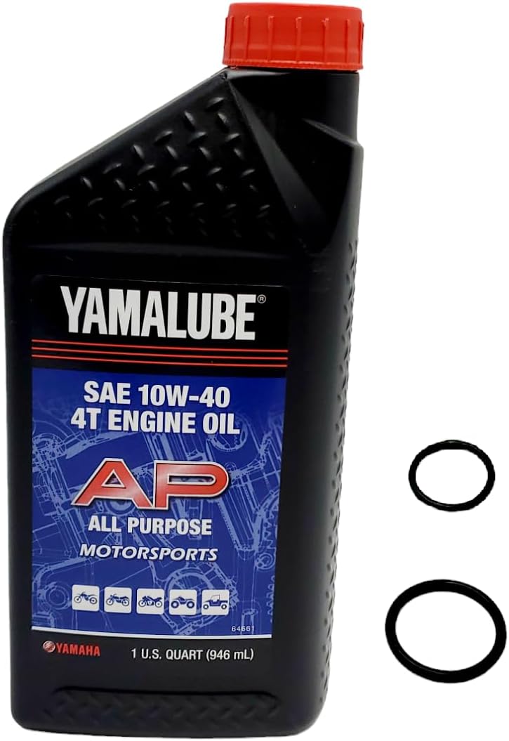 Yamaha Raptor 90/110 (2017-2024) all Models AP Oil Change Kit Yamaha O-Rings Part#s BD3-E119B-00-00, BD3-E2843-00-00, 1 Quart All Purpose LUB-10W40-AP-12