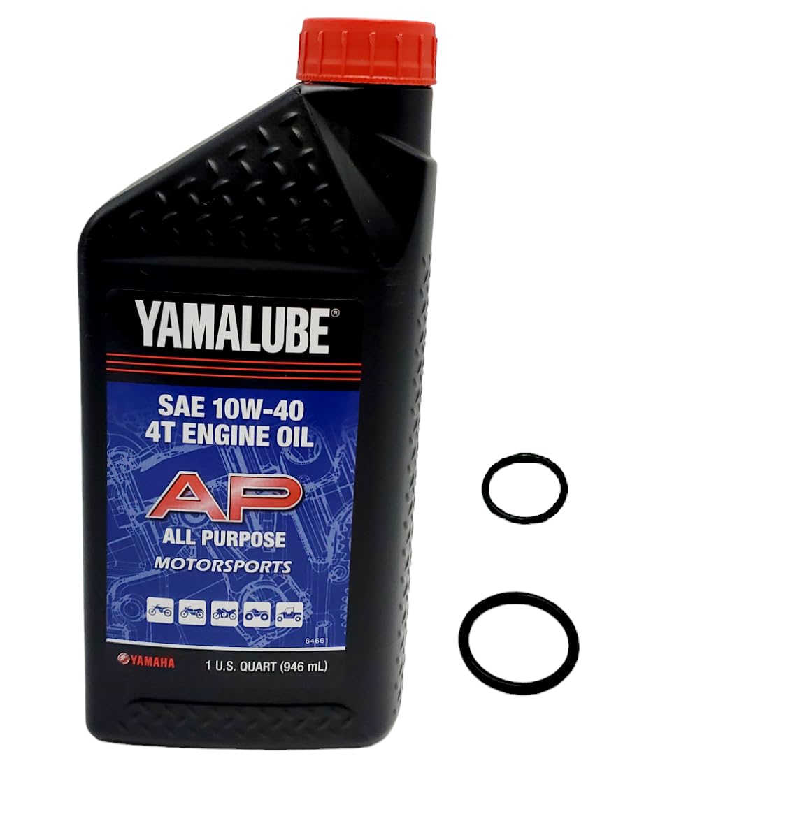 Yamaha Raptor 90/110 (2017-2024) all Models AP Oil Change Kit Yamaha O-Rings Part#s BD3-E119B-00-00, BD3-E2843-00-00, 1 Quart All Purpose LUB-10W40-AP-12