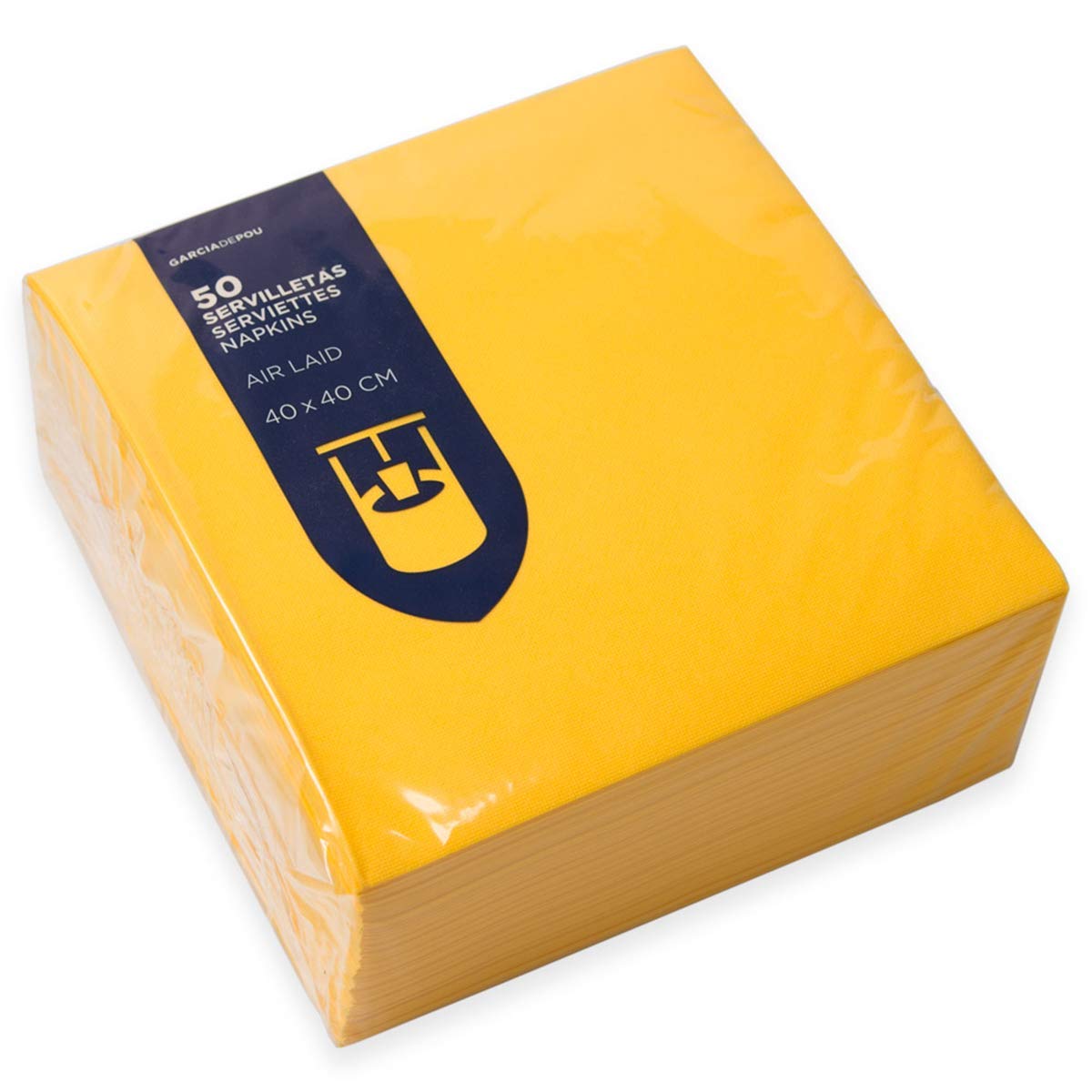 García de Pou 700 Unidades - 167.12 Servilletas, 55 G/M2, 40 x 40 cm, Amarillo Intenso