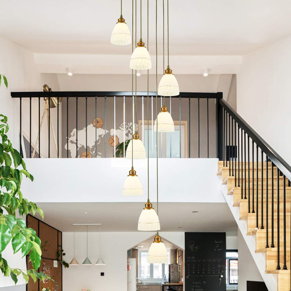 Suspension abat-jour en verre lustre E27 chambre couloir escalier