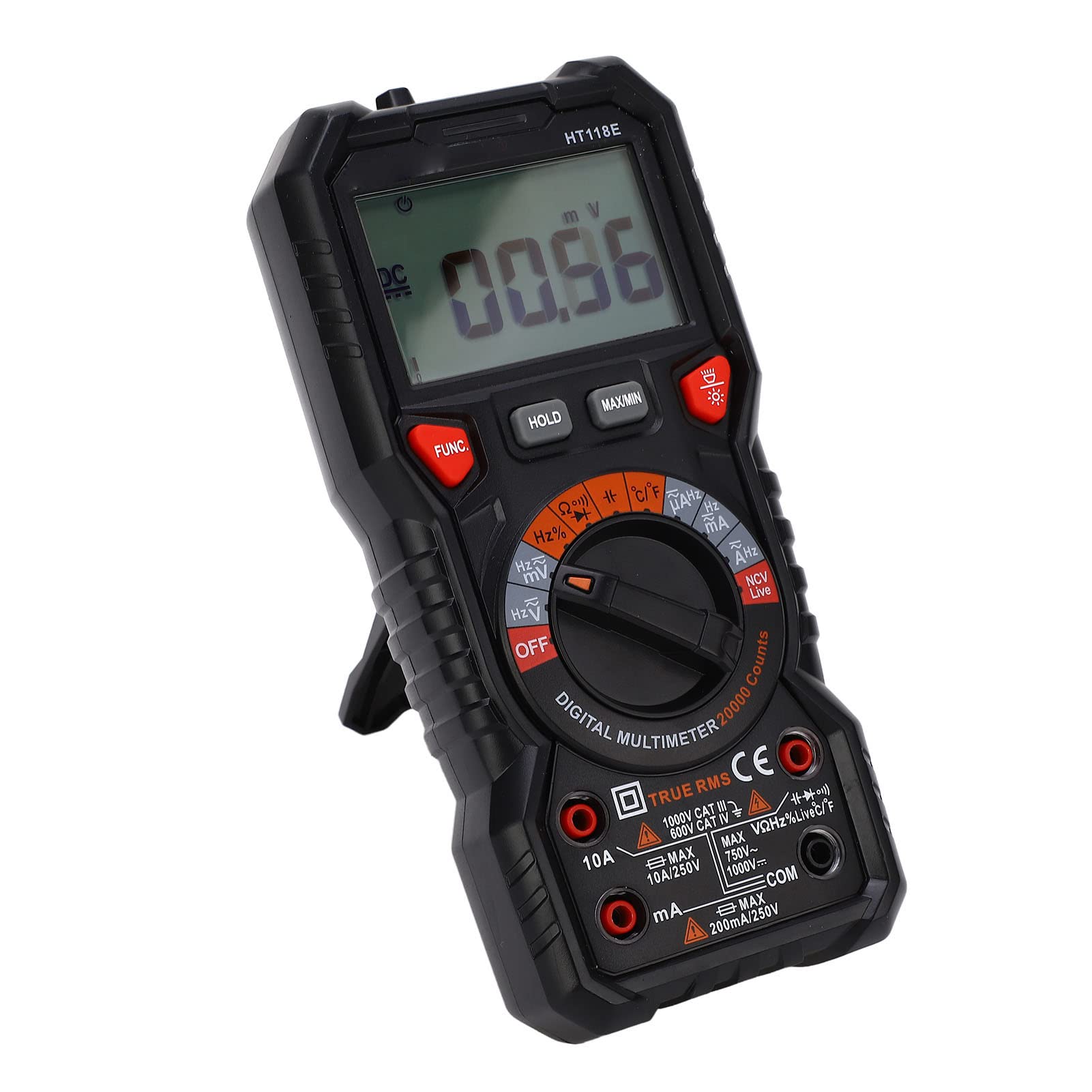 FTVOGUE Digital-Multimeter, Auto-Ranging-Spannungsprüfer, ABS, 1000 V DC, 750 V AC, 10 A, Strom-Widerstandsmesser für Elektronische Parametermessung, Heimreparatur, Heimwerker