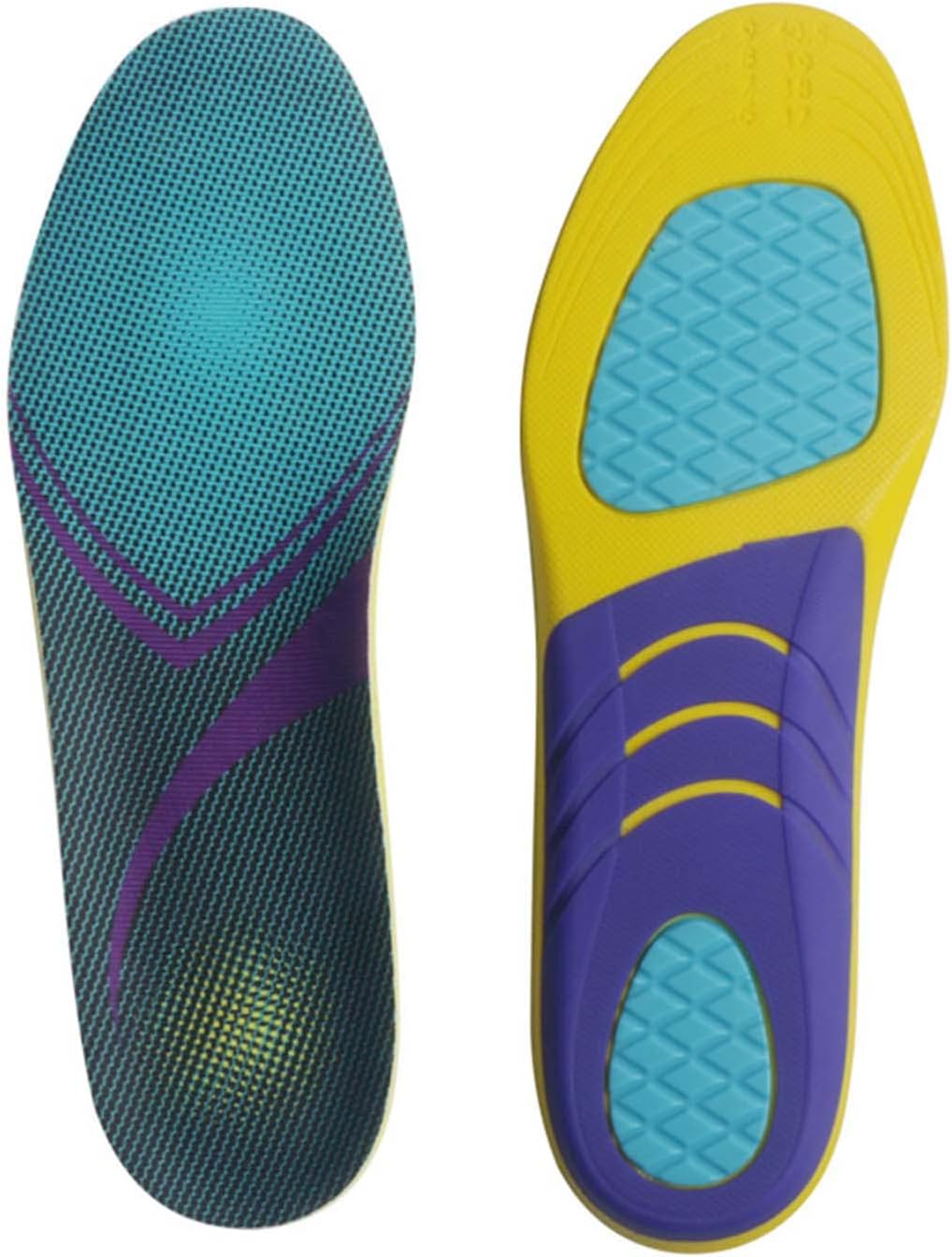 KASTWAVE Memory Foam Insoles, Comfortable Breathable, Shock Absorption Arch Support Insoles, High Elastic Athletic Running Hiking Insoles for Sneakers/Trainers/Boots (Men 38-42.5/ Women 37-42)