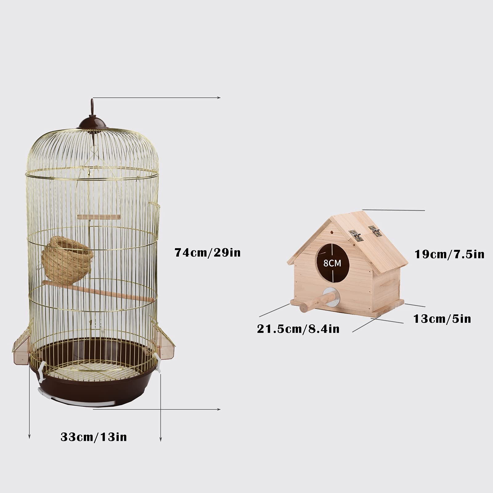 Jaulas para pájaros Transportín Ligero para pájaros Jaula de Viaje Transpirable con Tazas de alimentación Jaula de Viaje para pájaros para pinzones Extra pequeños Portador de pájaros