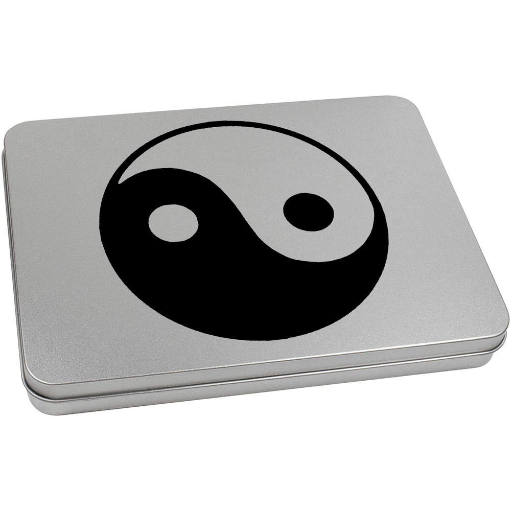 Azeeda 220mm 'Yin Yang Symbol' Metal Hinged Tin/Storage Box (TT00083216)