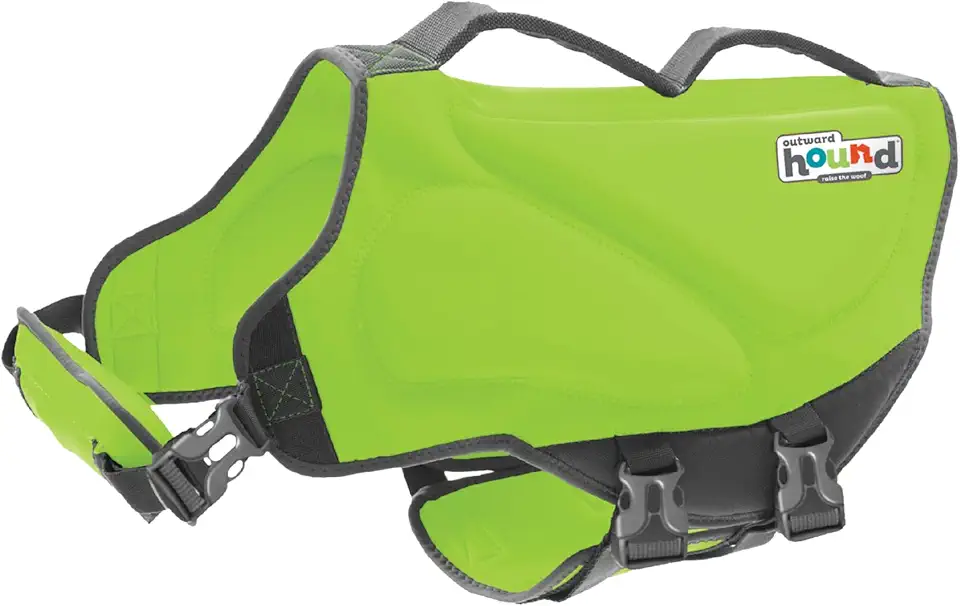 Outward Hound Colete salva-vidas Dawson Swim Dog, verde, grande
