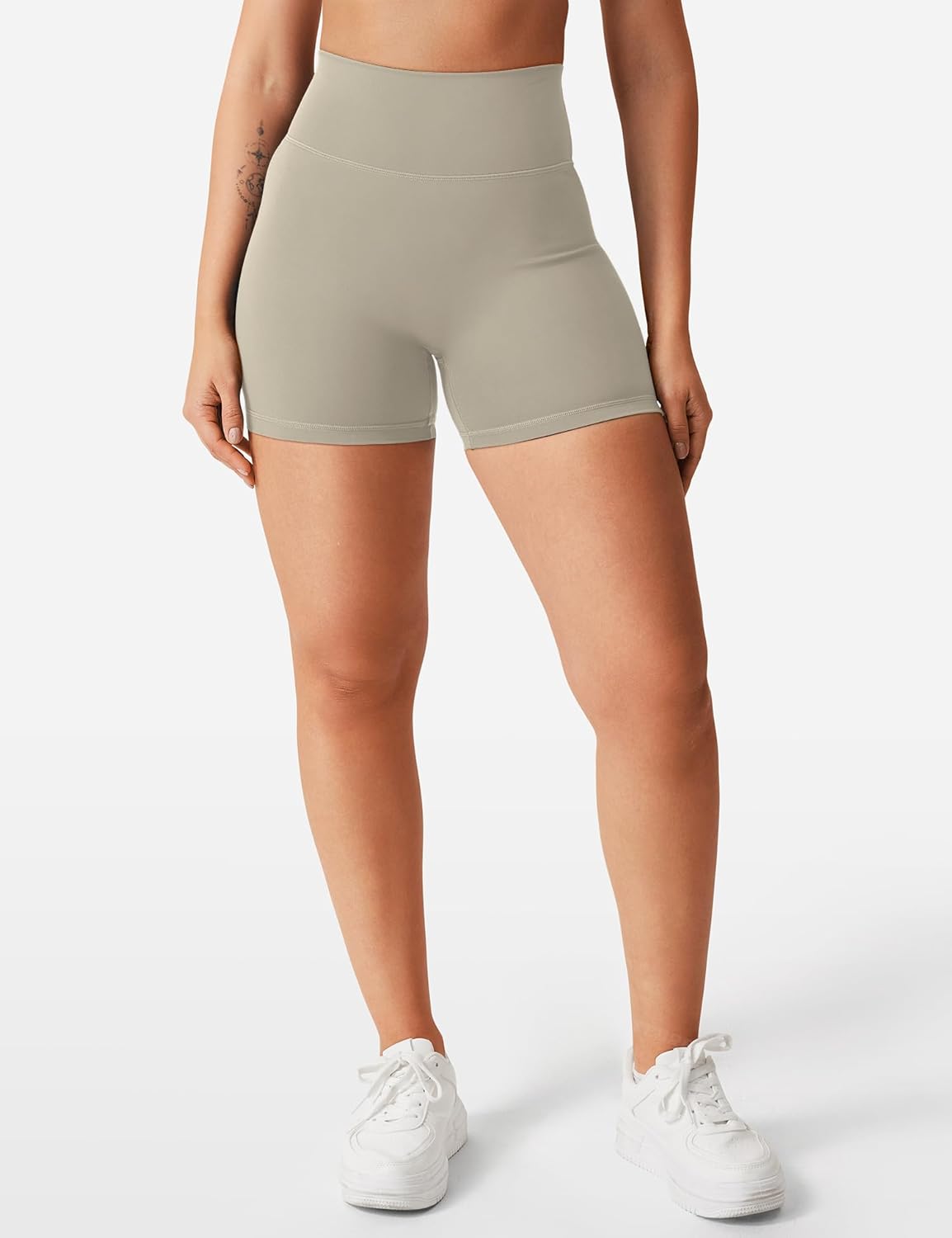 YEOREO Women's Biker Shorts 3.6" /4.5" / 6" Workout Gym Shorts Craze High Waist Tummy Control Hidden Scrunch Running Yoga - Image 4