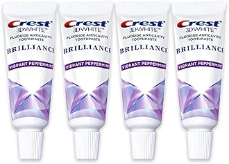 3D White Brilliance Toothpaste, Vibrant Peppermint, Travel Size 0.85 oz (24g) - Pack of 4
