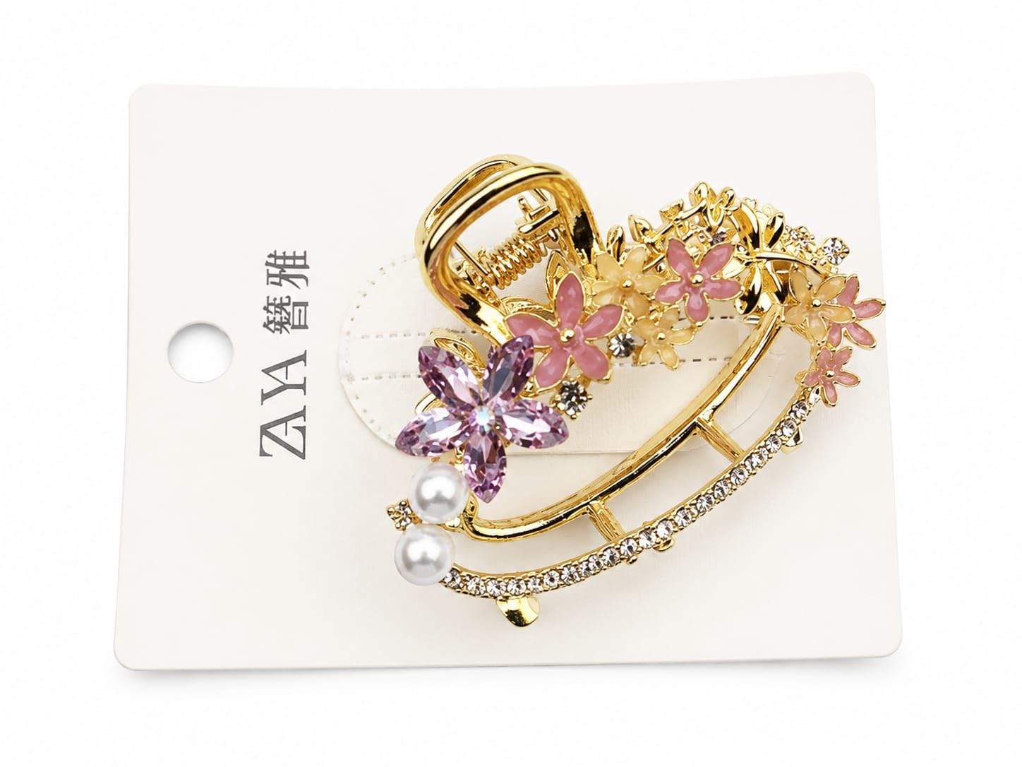 アクセサリー mi-cha compatible with ZAYA Floral Hair Claw Clip for Women, Purple