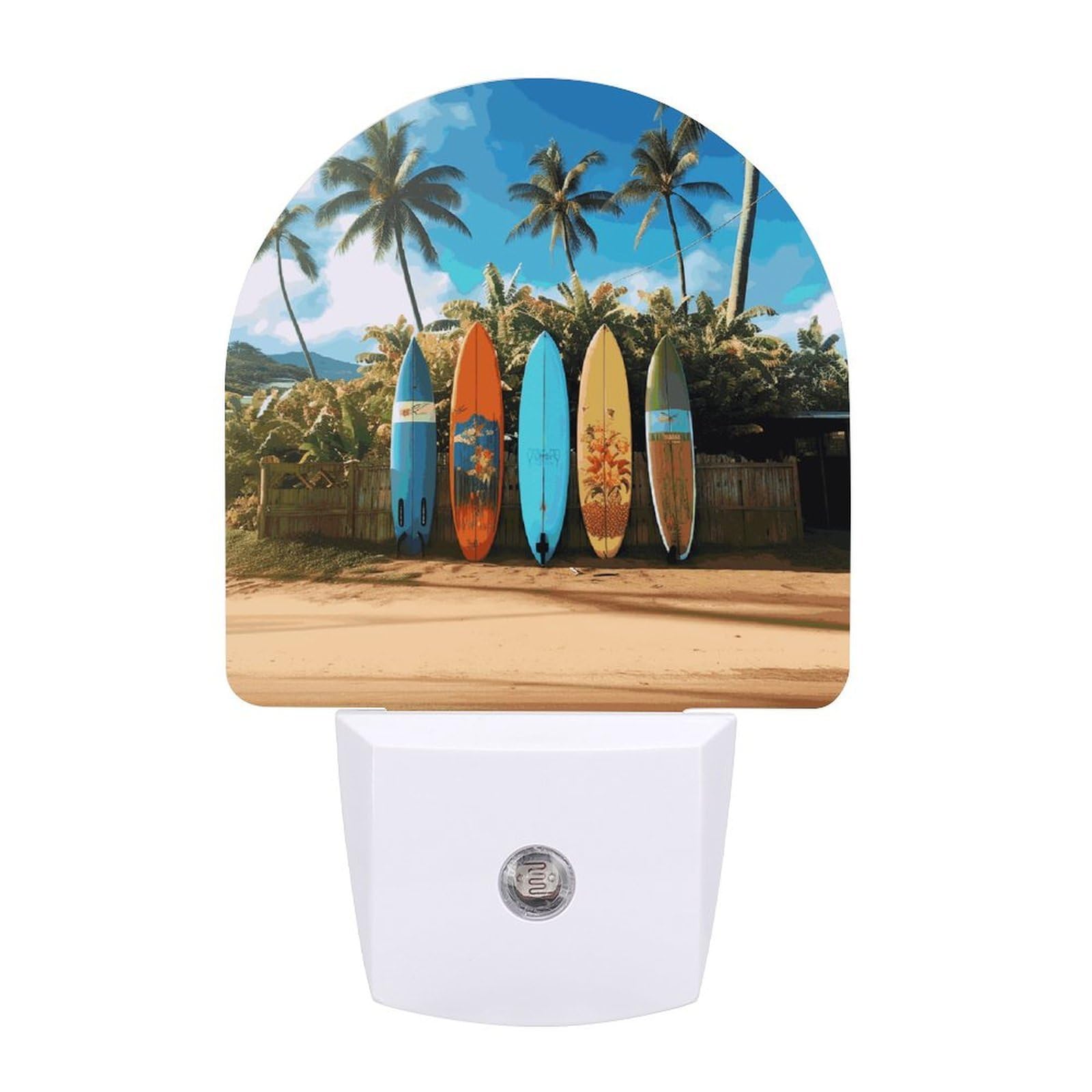 FekiLoot - LED Night Lights for Wall Decor, Ambient Lighting with Light Sensors, Soft Night Light for Sleeping, Warm, Automatic, Surfboard, Surfboard, Night Light for