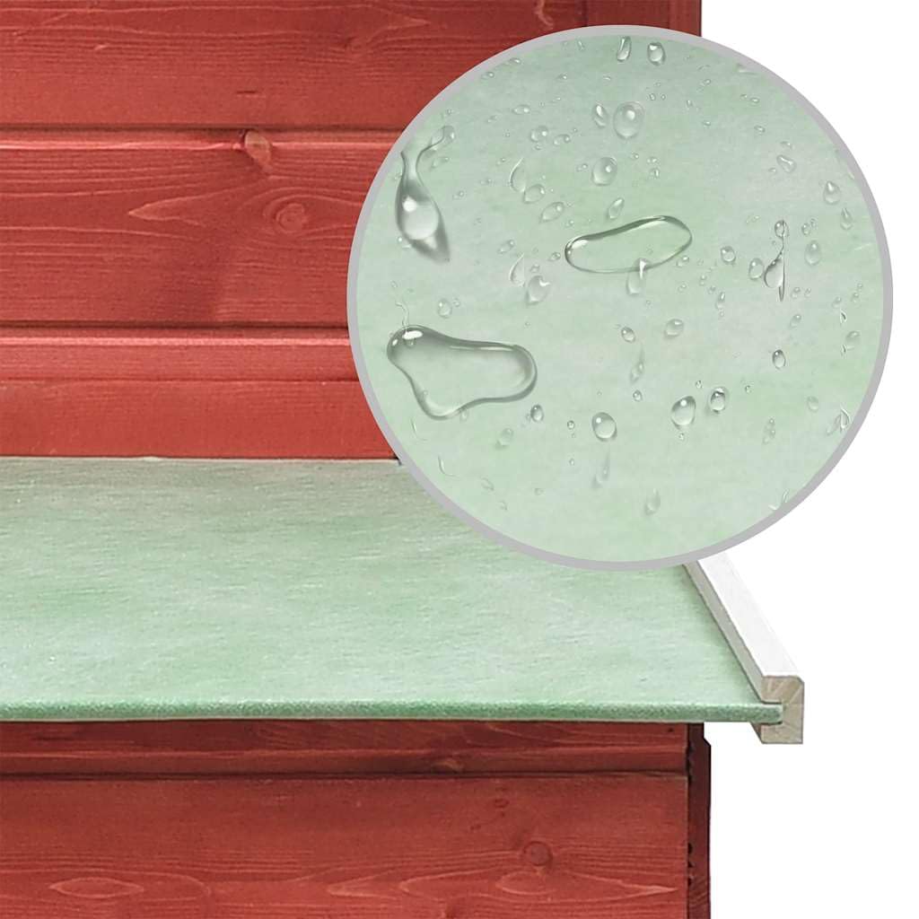 Hühnerkäfig Rot aus massivem Kiefernholz und Tanne 170x81x110 cm mit Maschendraht Stall für Kleintiere wie Kaninchen, Nagerheim, Outdoor Freilauf und Auslauf