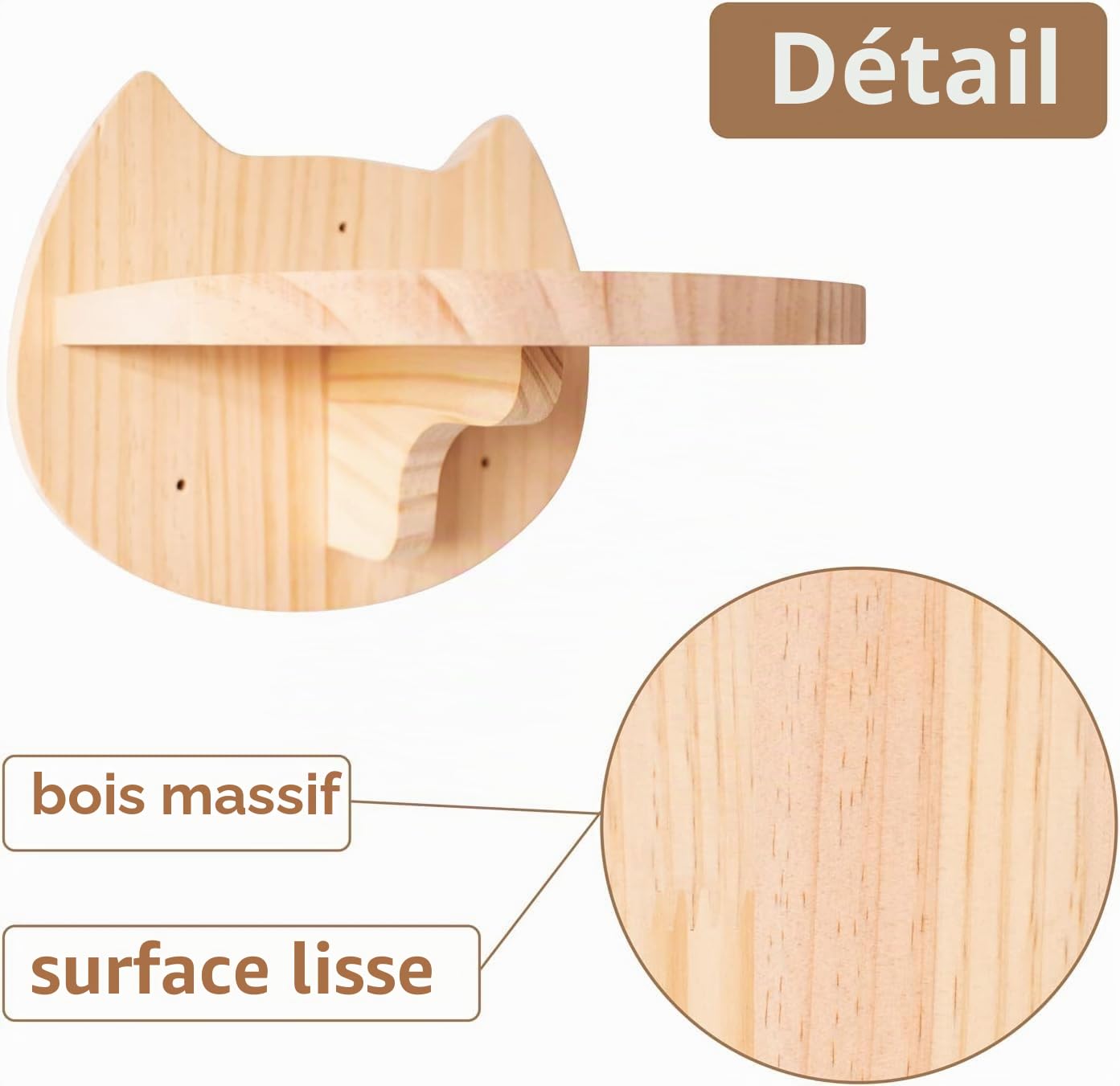 Mur d'escalade pour chat - Hamac mural pour chat - Avec escalier pour chat - 4 pièces - Hamac XL extra stable et grand - Arbre à chat mural stable