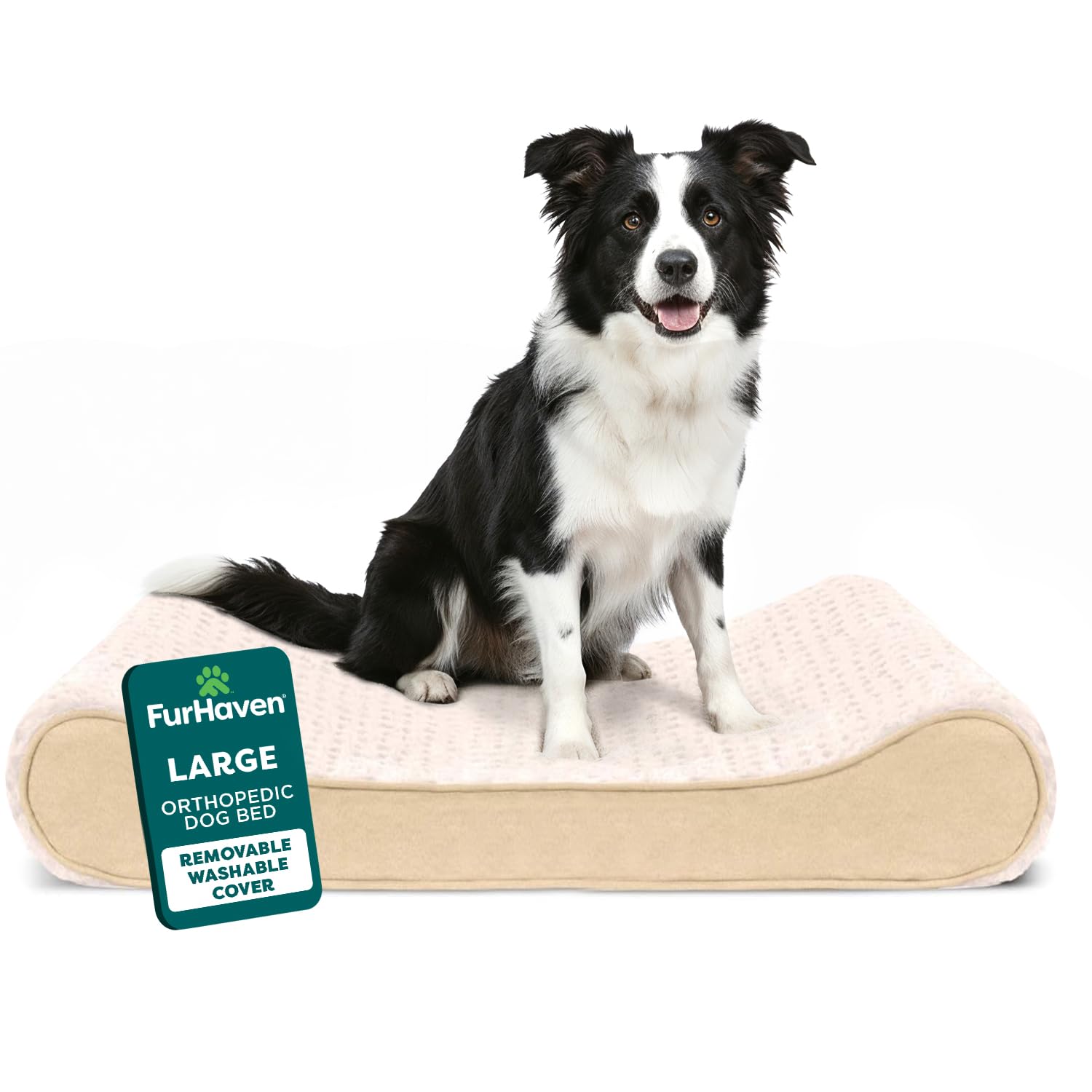 FurHaven Orthopedic Dog Bed for Large Medium Dogs Luxe Lounger Contour Mattress with Medical-Grade Solid Orthopedic Foam for
