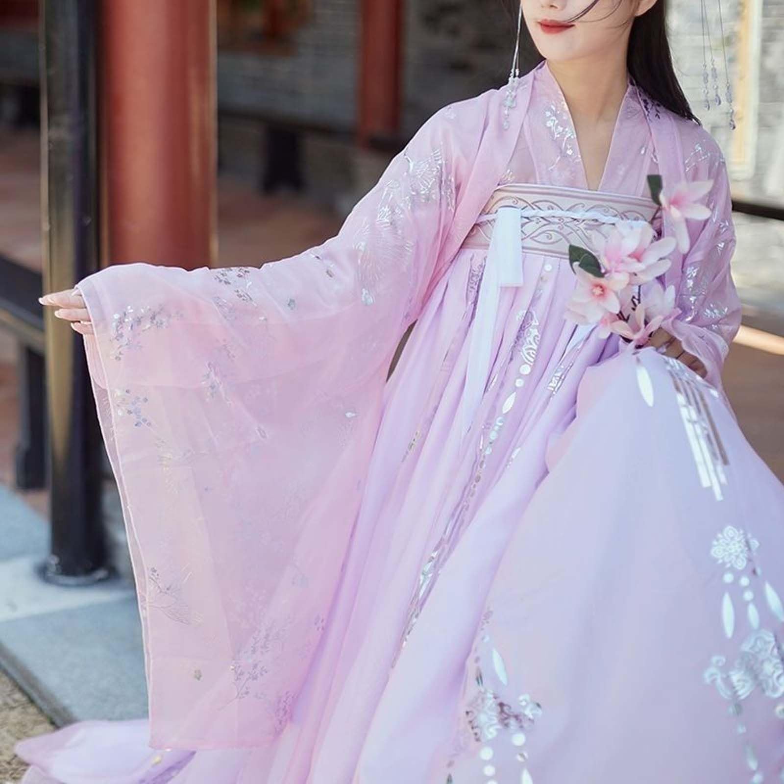 Antyczne sukienki Hanfu (S-3XL), damski kostium Tang (rozmiar plus), top + spódnica + bluzka z rękawami, cosplay/na co dzień