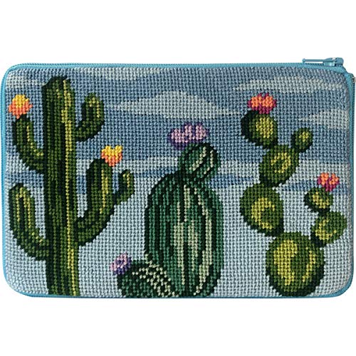 Stitch & Zip Needlepoint Cosmetic Purse Kit- Flowering Cacti