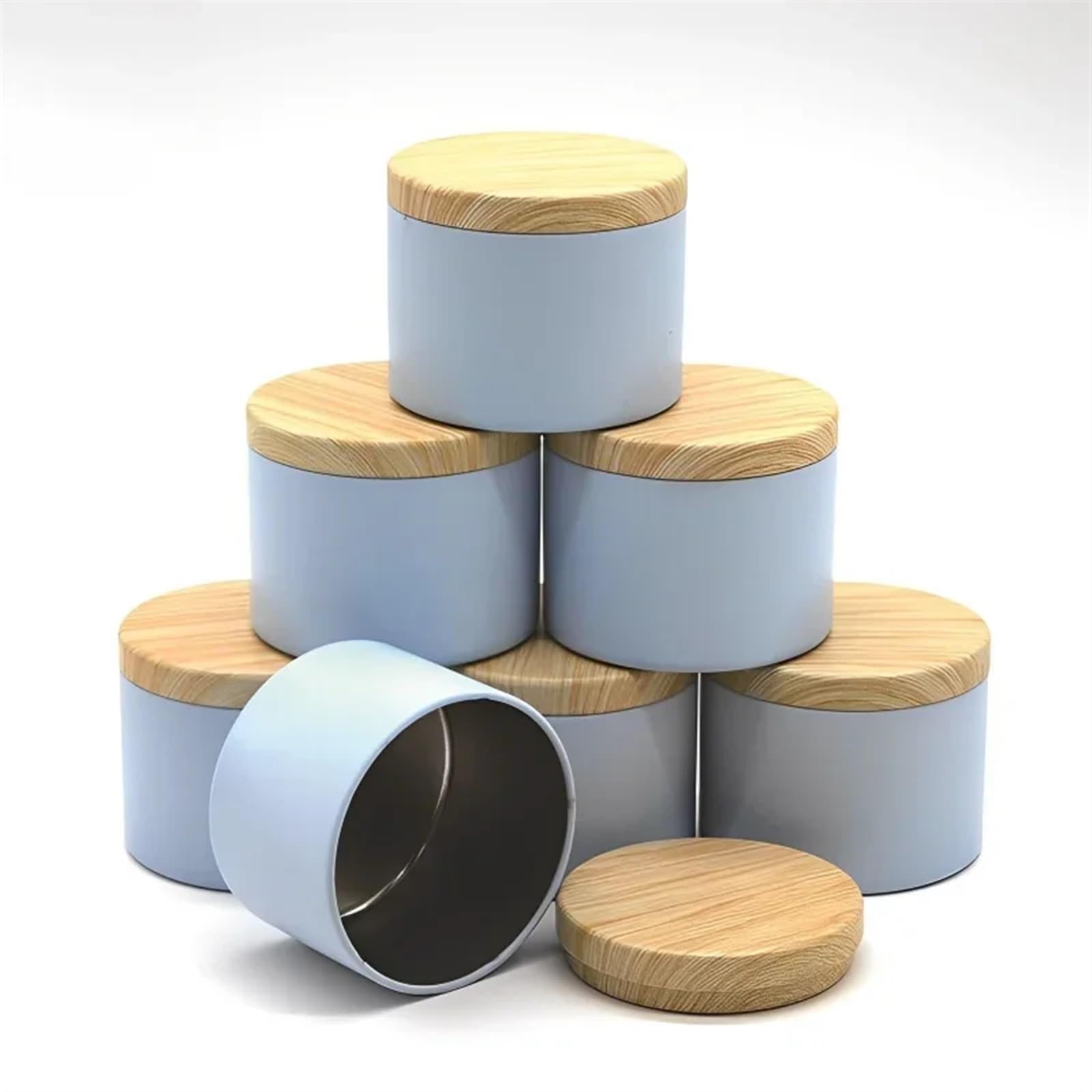 Iron Candle Jars with Lids | Multicolor for DIY Candle Making & Storage: Empty Iron Cans(Blue)