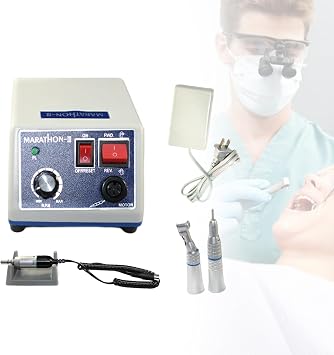 65W Lab Marathon Micromotor Polishing Lab Marathon Micromotor Polish Machine 220V Jewelry Micromotor Used Electric Polishing Micro Motor Polisher for Lab Ceramics Silicone Glasswork