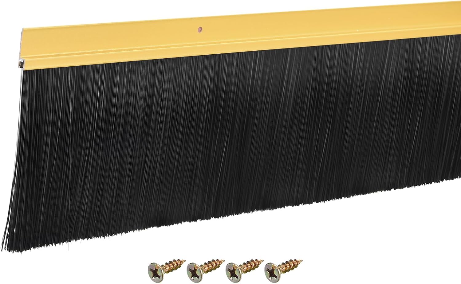 uxcell Door Brush Bottom Sweep H-Shape Aluminum Alloy Base with 5.9-inch PP Brush for Home, Industrial (35-inch L, Brown)