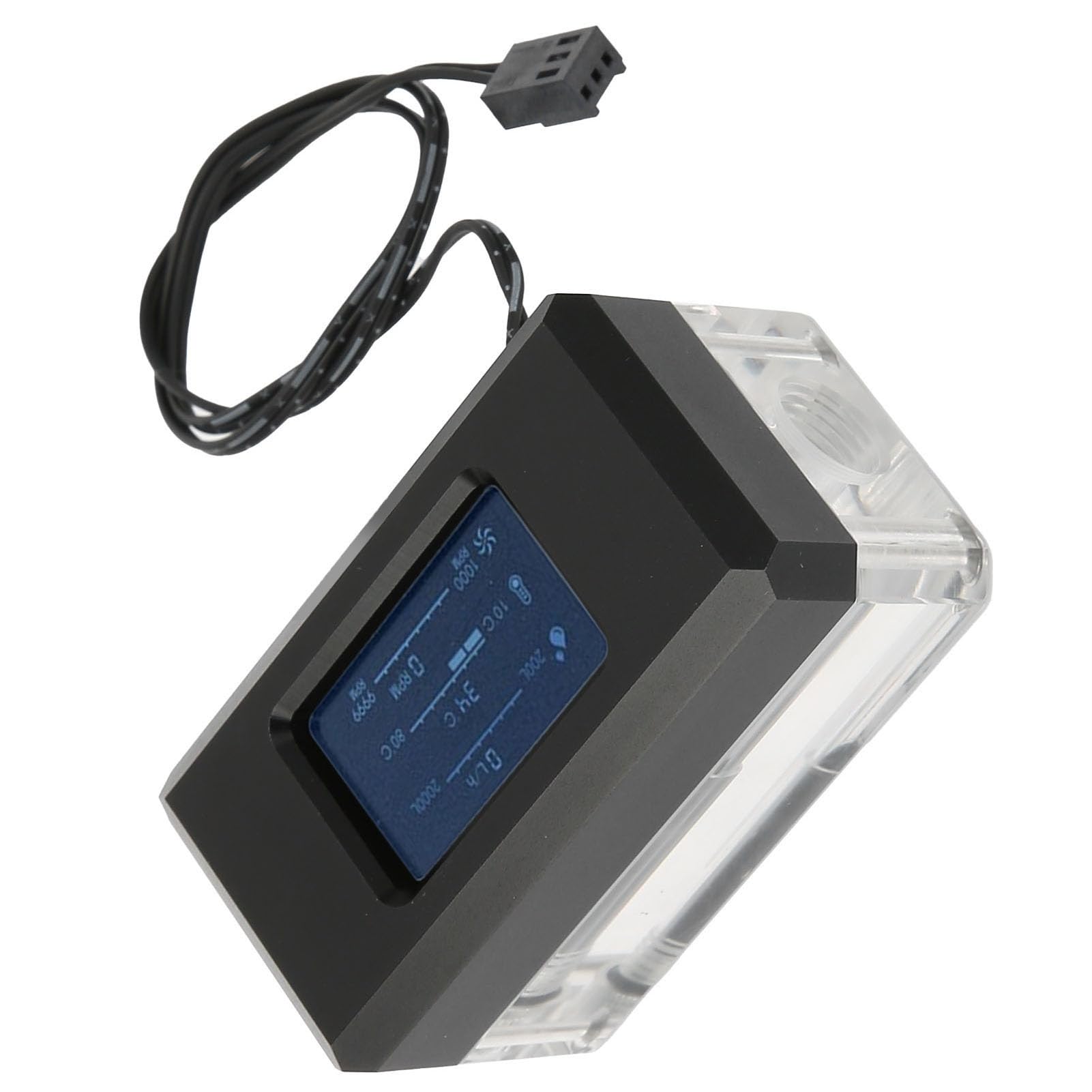Termometr do Chłodzenia Wodnego Komputera PC, Inteligentny Wyświetlacz LCD z Monitorowaniem Prędkości Przepływu i Temperatury do Niestandardowych Konstrukcji Gier, Trwała Konstrukcja z