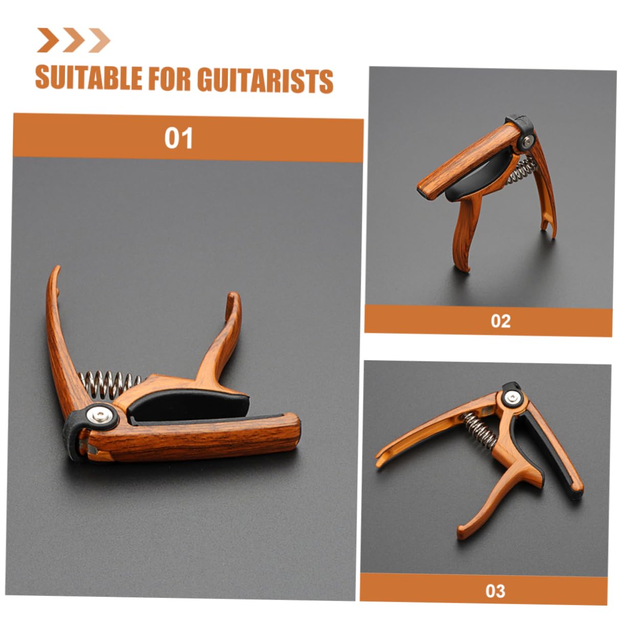 Cejilla De Guitarra Color Marrón Hecha De Zinc De Tensión Accesorio Para Guitarra Acústica Clásica y Ukelele Para Tocadores