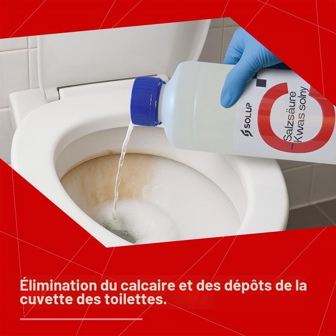 Acide chlorhydrique 32% technique 1 l I Acide chlorhydrique technique pour l'industrie, le laboratoire, le métal I Détartrage I Acide hydrochlorique HCl