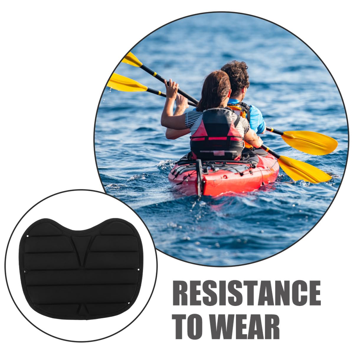 2 Stück-Pack Atmungsaktive Rückenlehnenpolster aus Schwamm für Kajak mit Ergonomischem Design Bequemes Sitzkissen für Outdoor Kajakfahrten in Schwarz